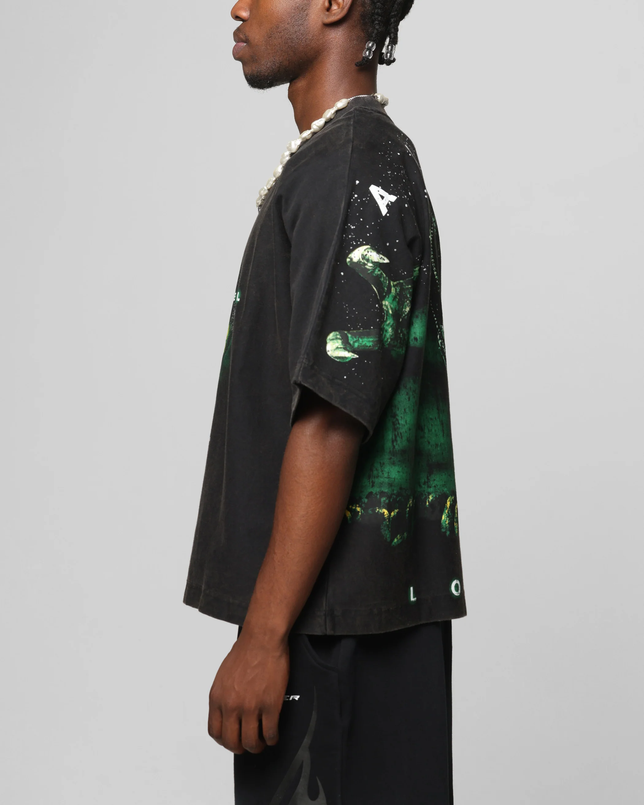 Loiter Alien Boxy T-Shirt Washed Black - Image 6
