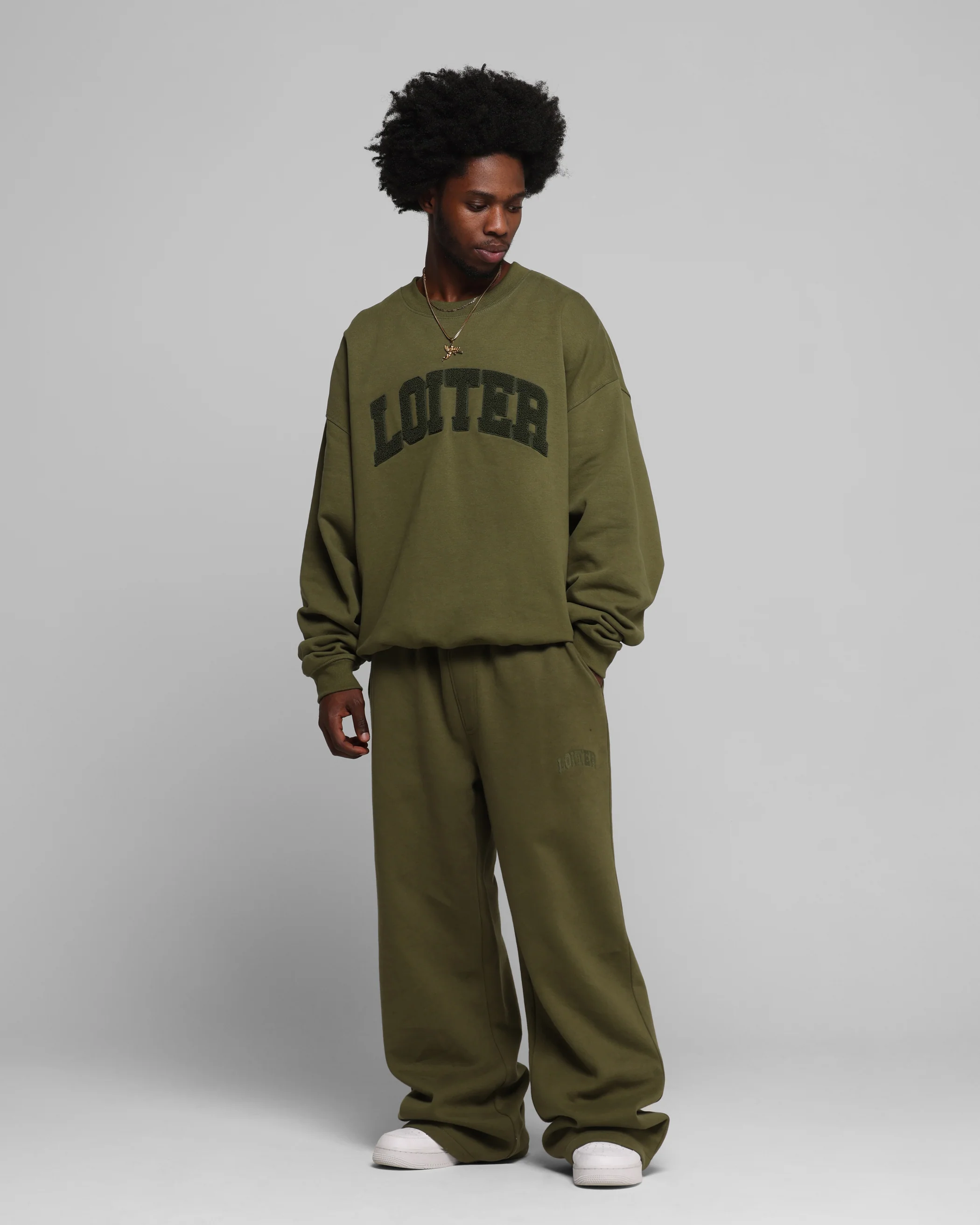 Loiter Arch Premium Crewneck Khaki - Image 2