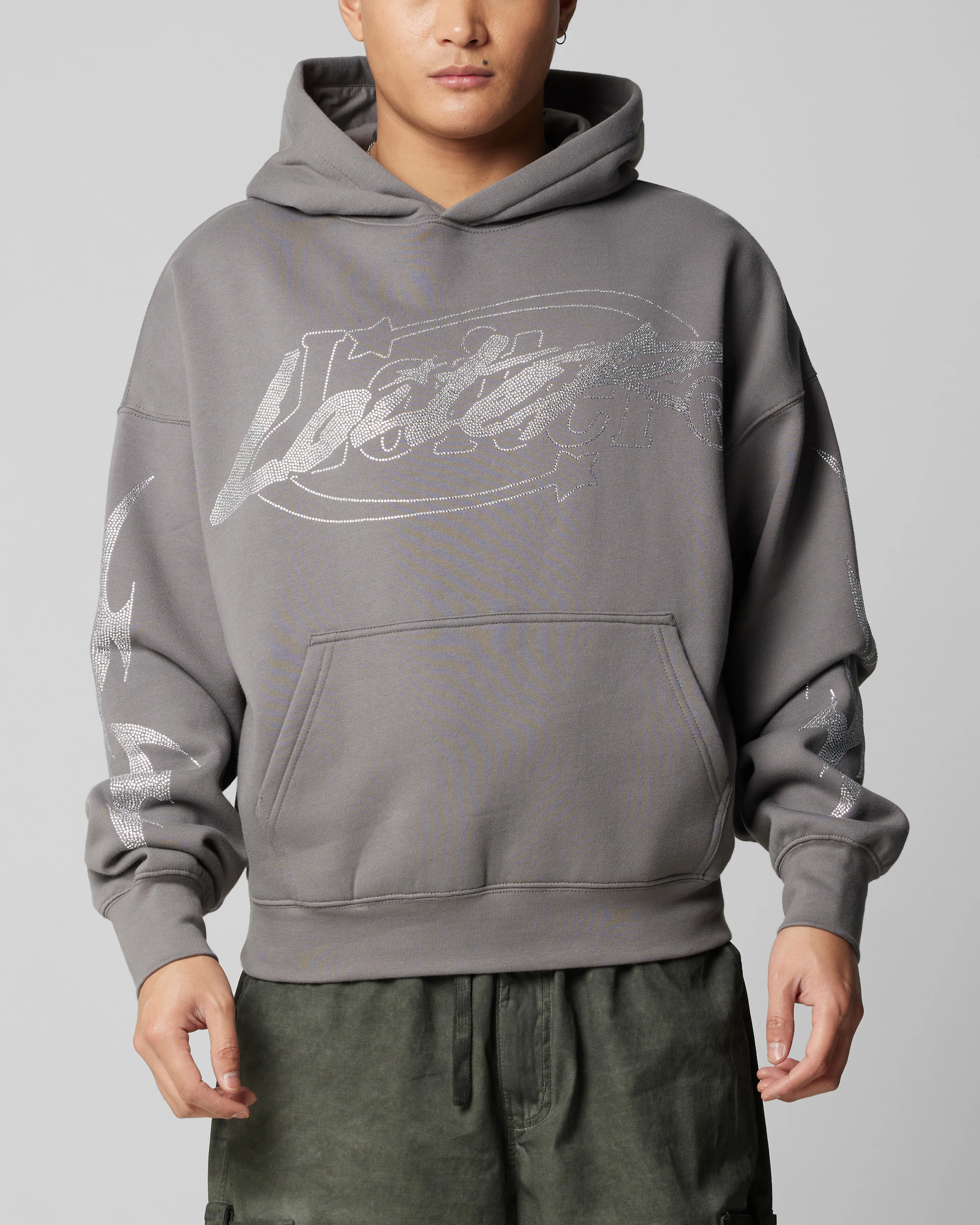 Atlantic Rhinestone Hoodie Charcoal