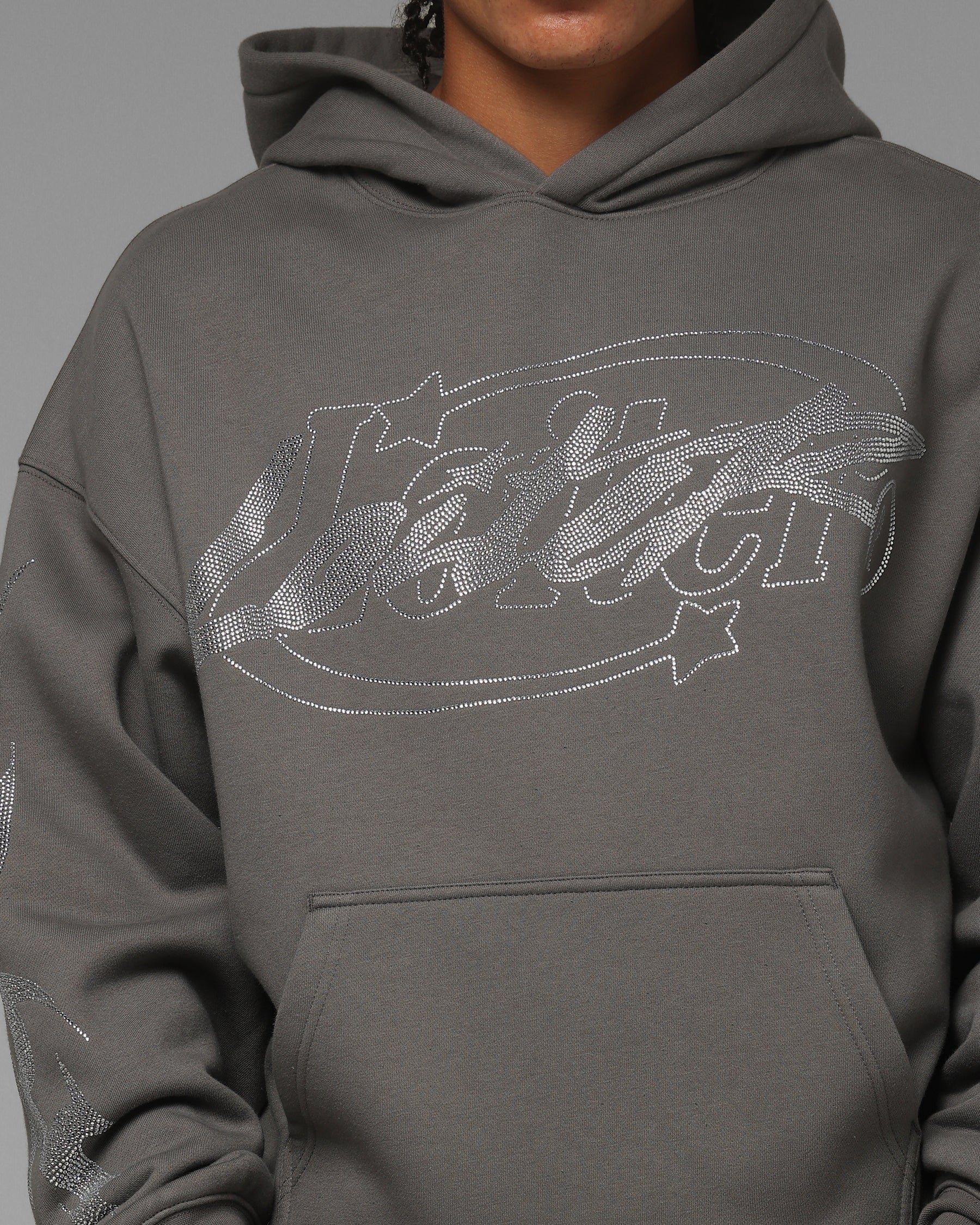 Atlantic Rhinestone Hoodie Charcoal - Image 3