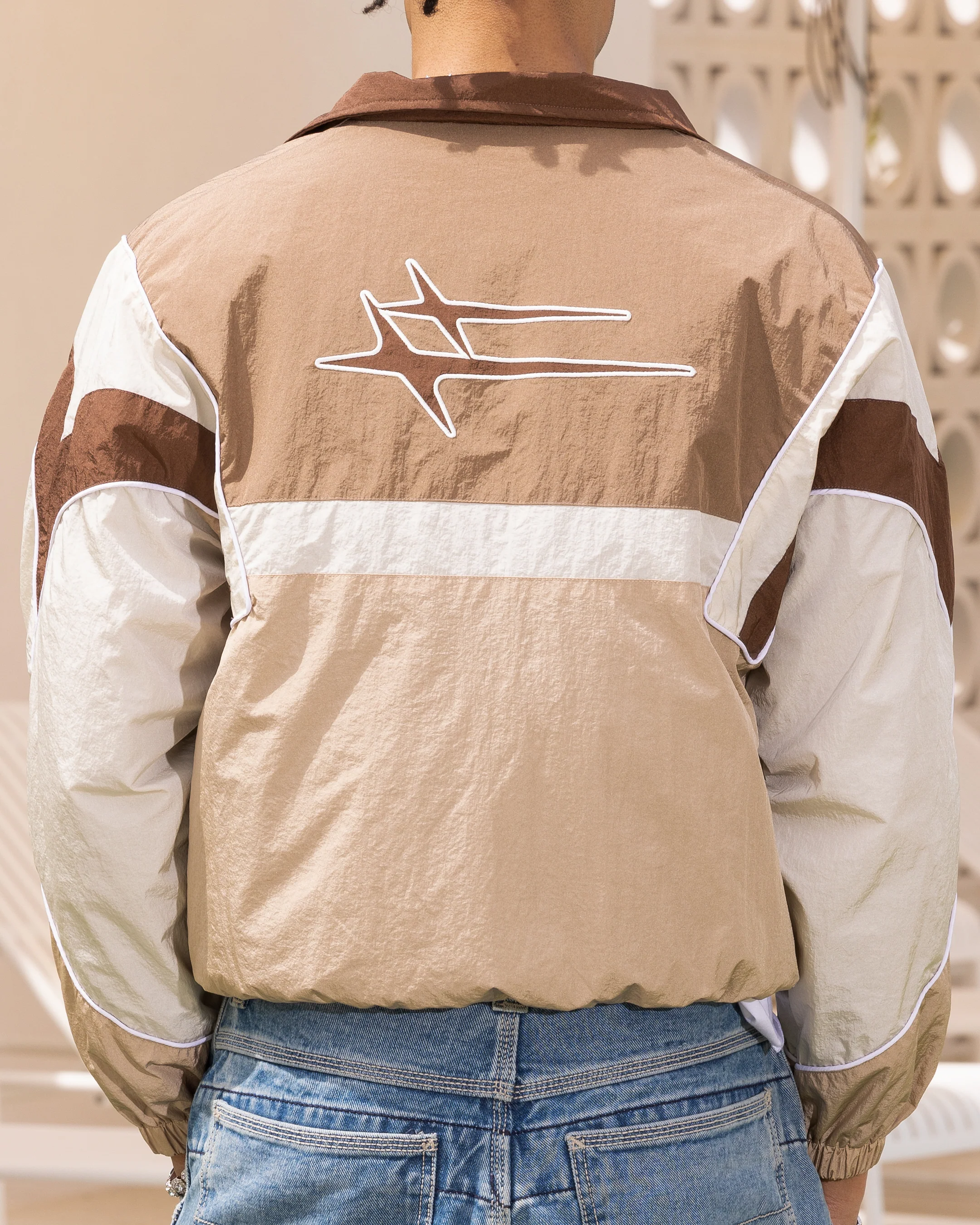 Loiter Axel Track Jacket Brown/Tan - Image 5