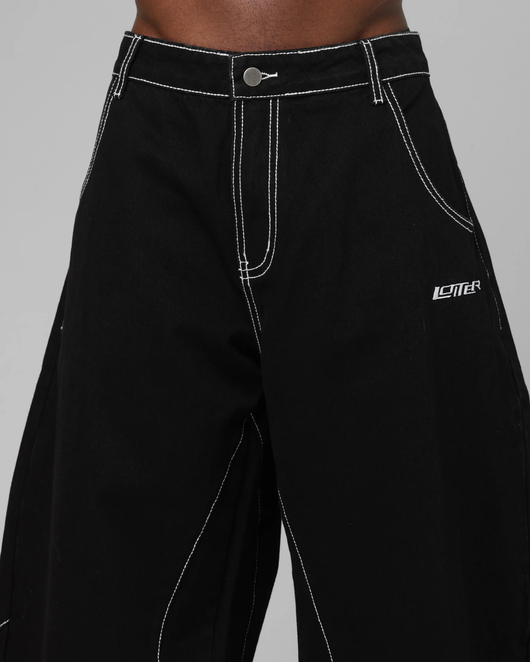 Loiter Biker Raver Jeans Black - Image 8