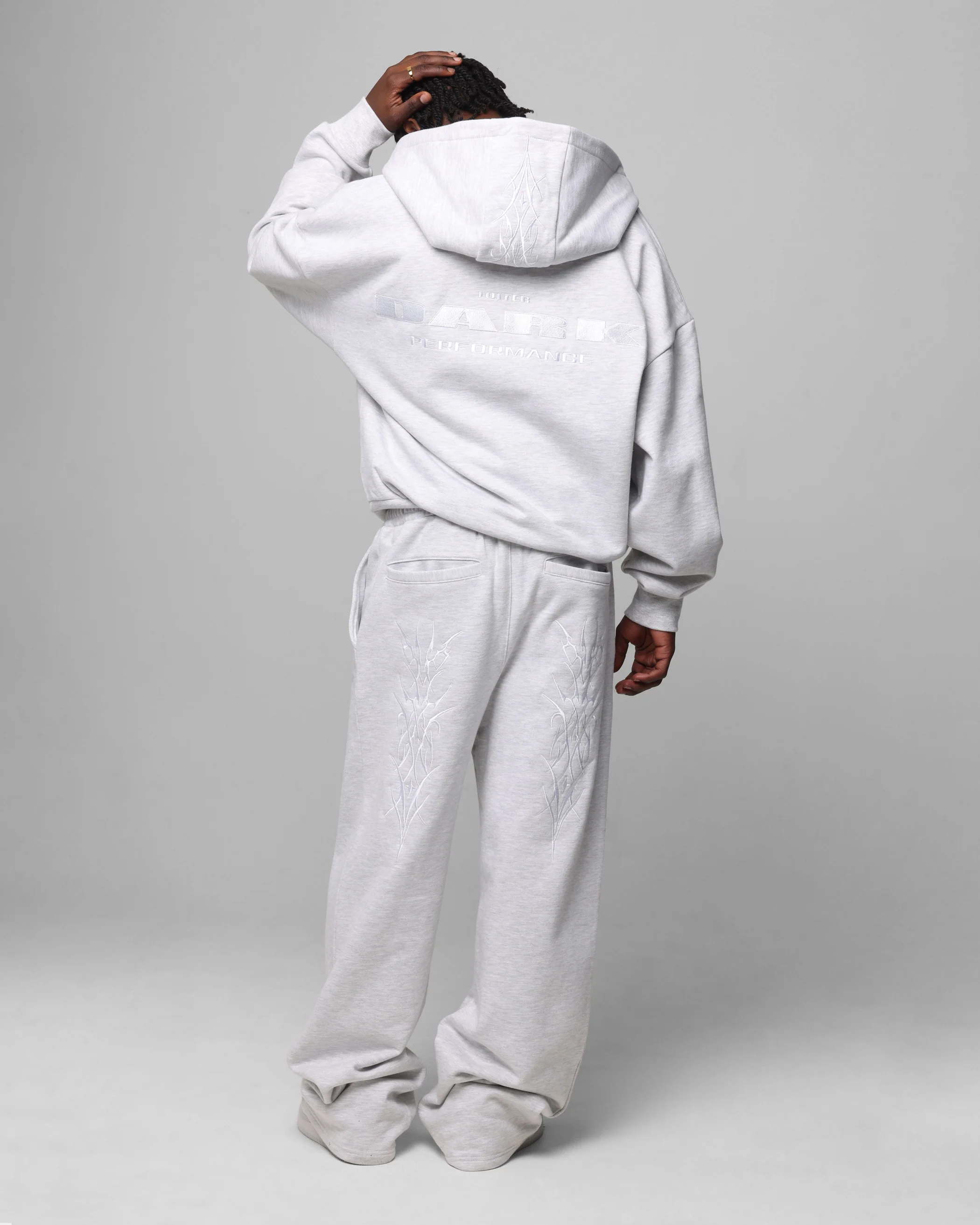 Loiter Blood Born Zip Hoodie Grey Marle - Image 4