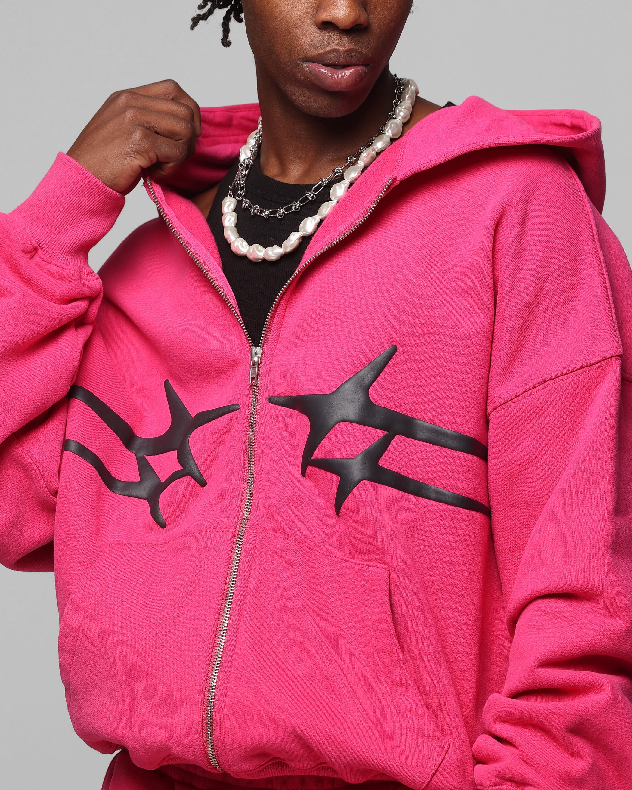 Loiter Celestial Full Zip Hoodie Pink - Image 7