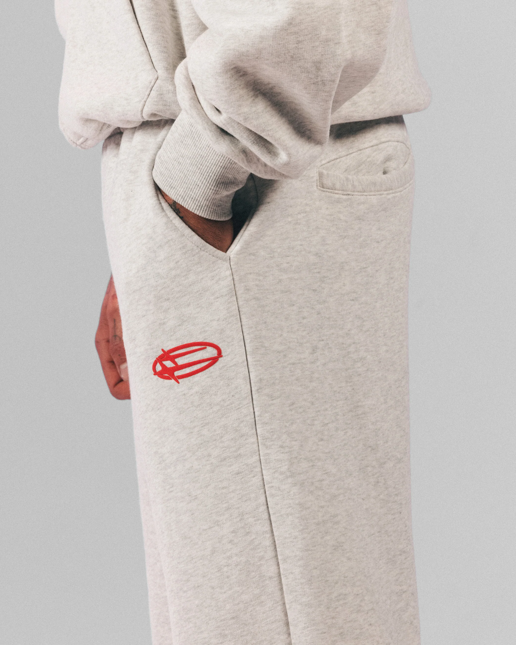 Loiter Celestial Sweat Pants Light Grey Marl - Image 3