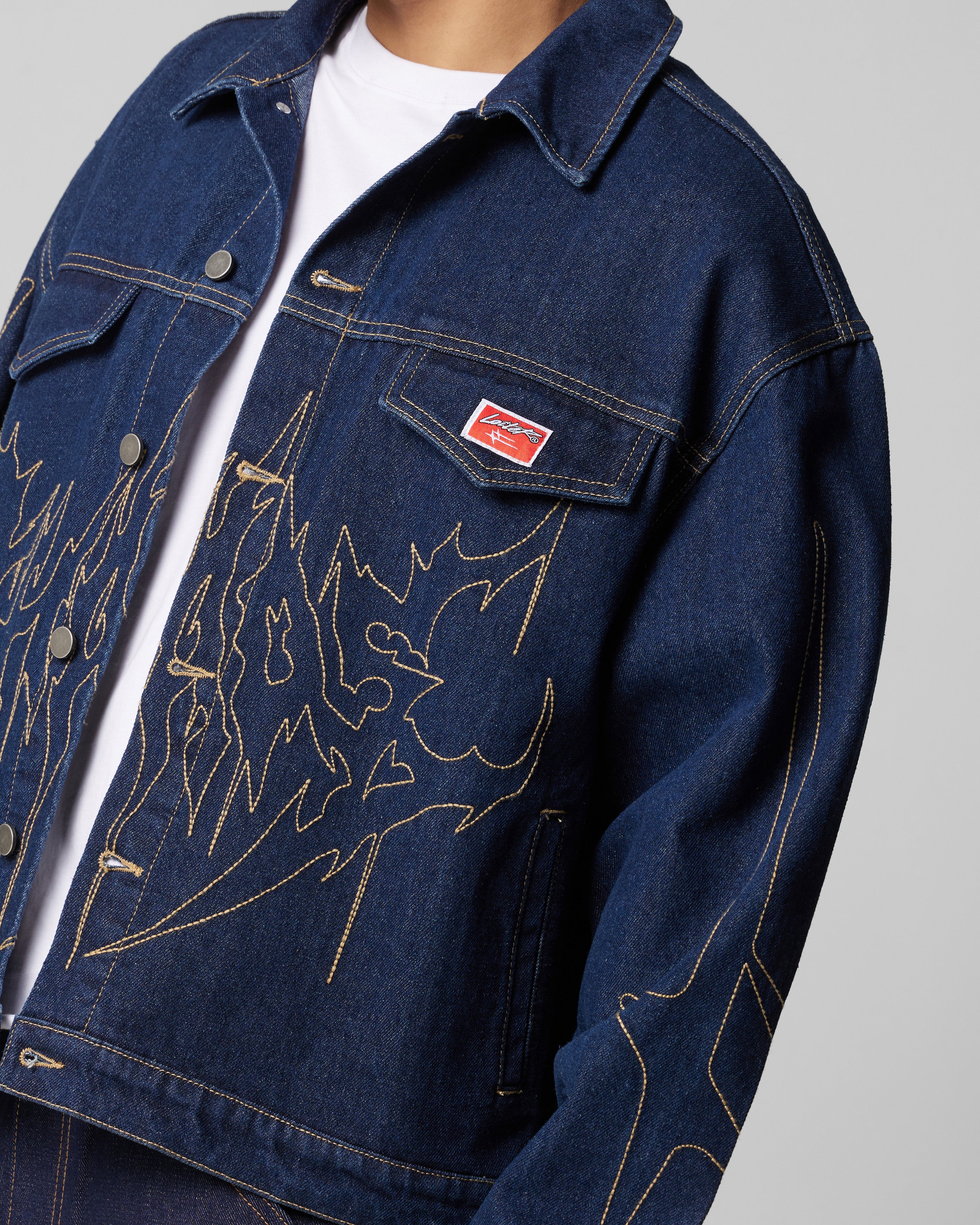 Loiter Chaos Denim Jacket Indigo - Image 7