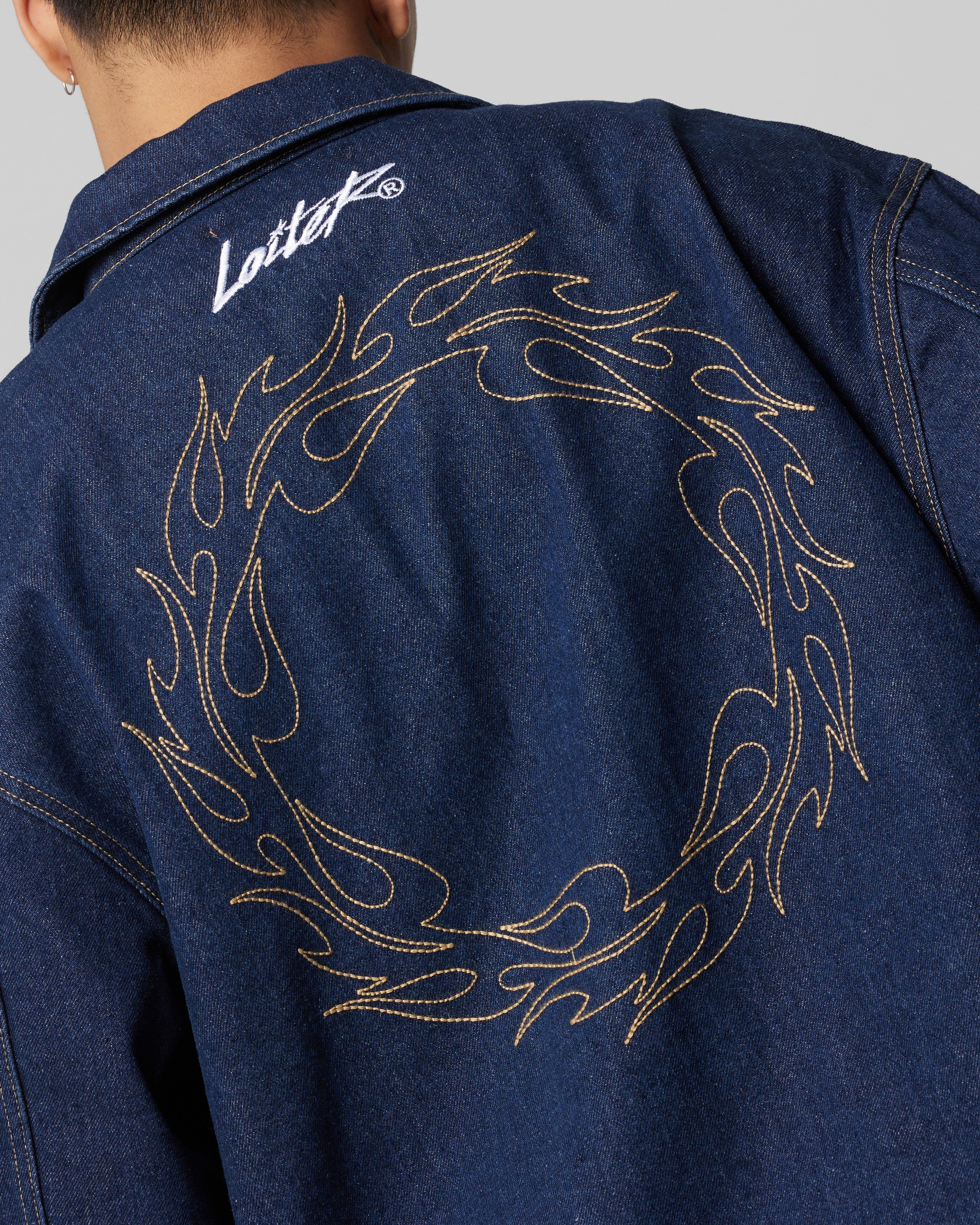Loiter Chaos Denim Jacket Indigo - Image 8
