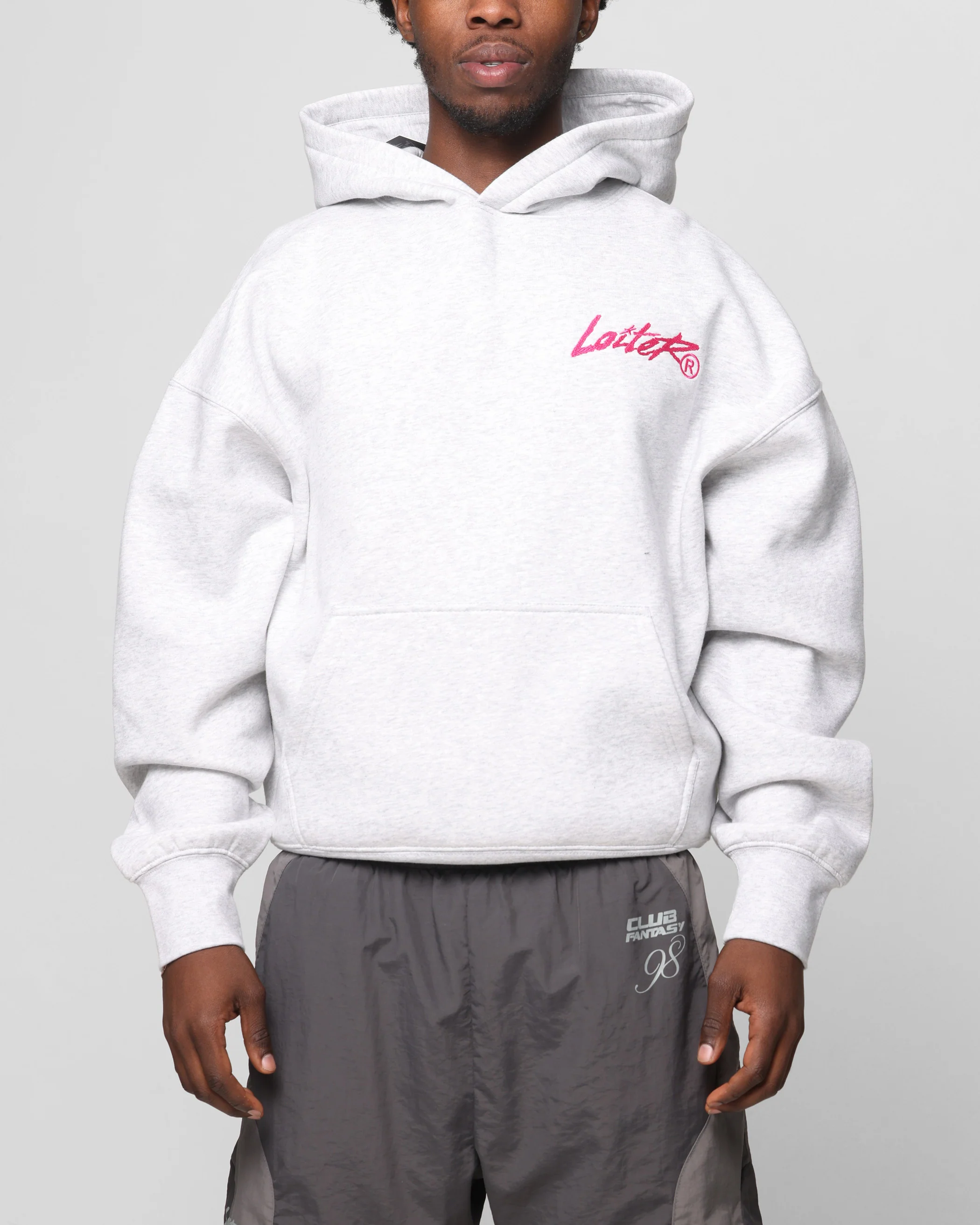 Loiter Chenille Premium Hoodie Grey Marle - Image 2