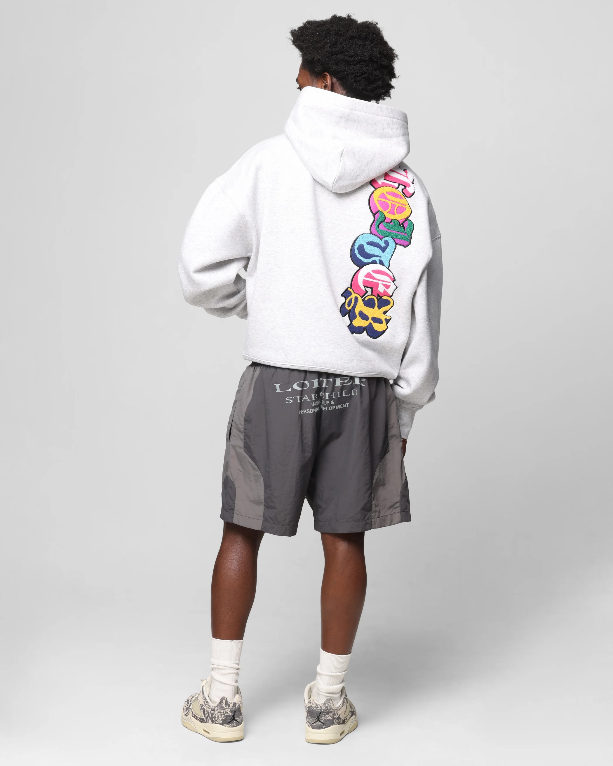 Loiter Chenille Premium Hoodie Grey Marle - Image 3