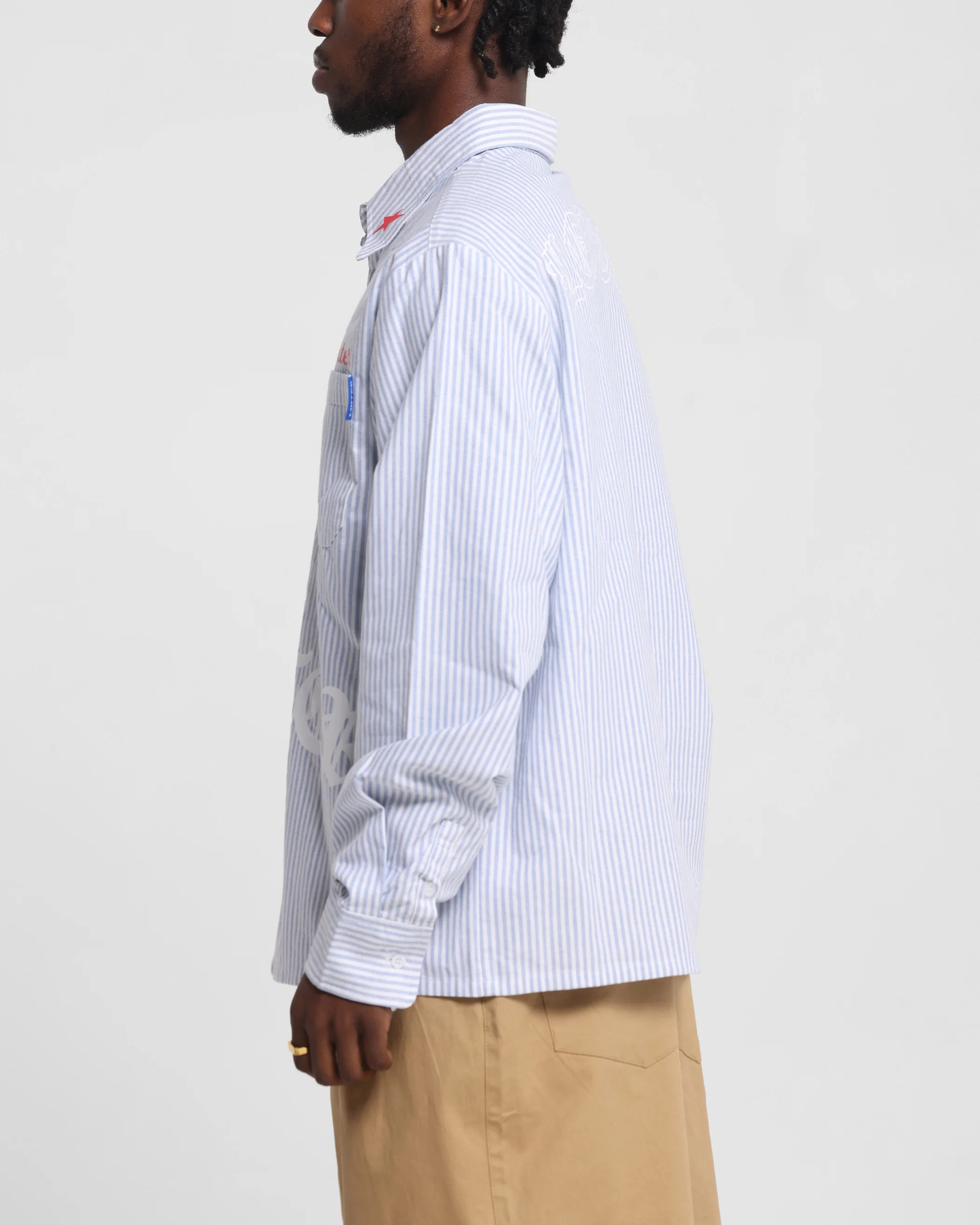 Loiter Chopper Long Sleeve Shirt Blue/White - Image 6