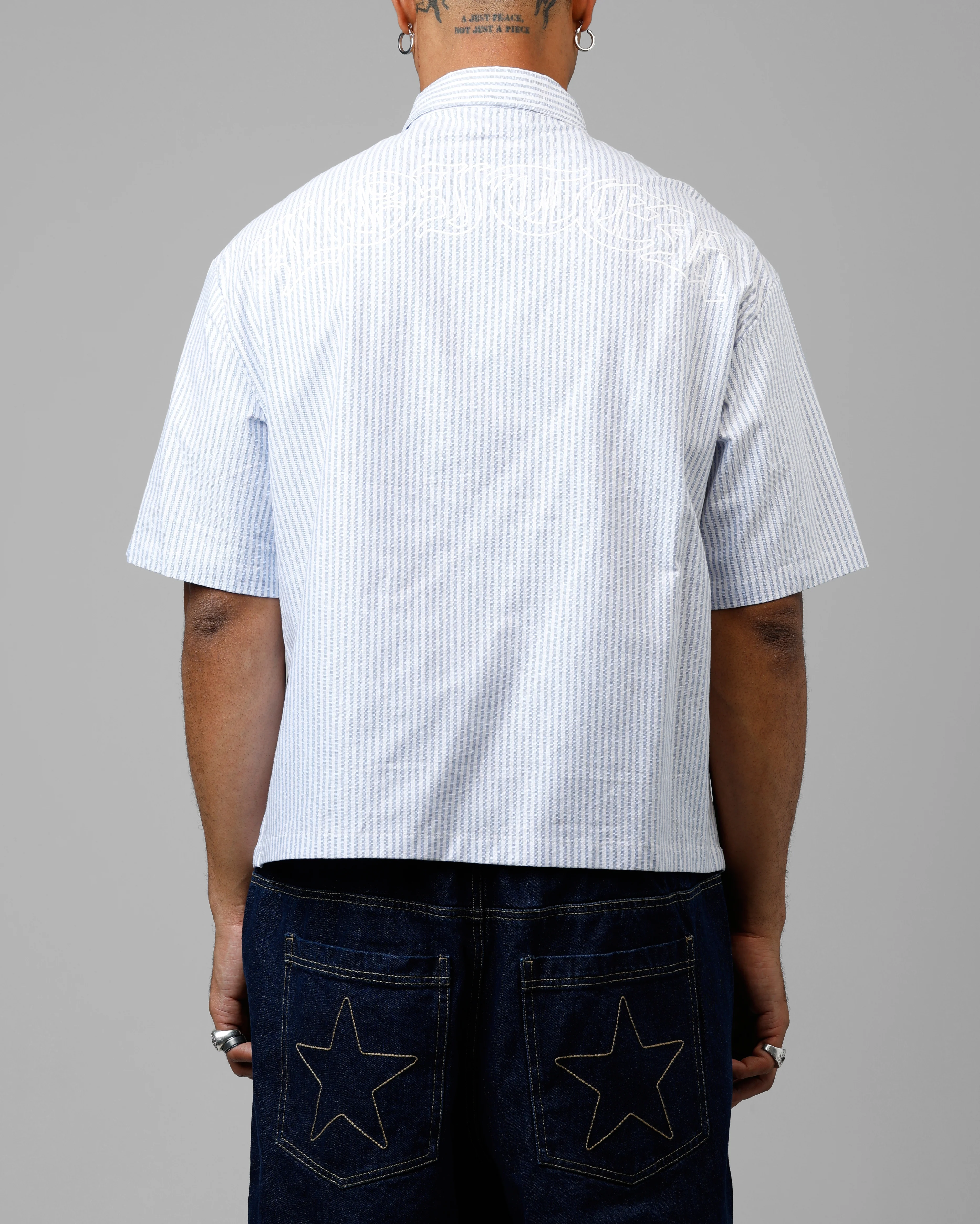 Loiter Chopper Work Shirt Blue/White - Image 2