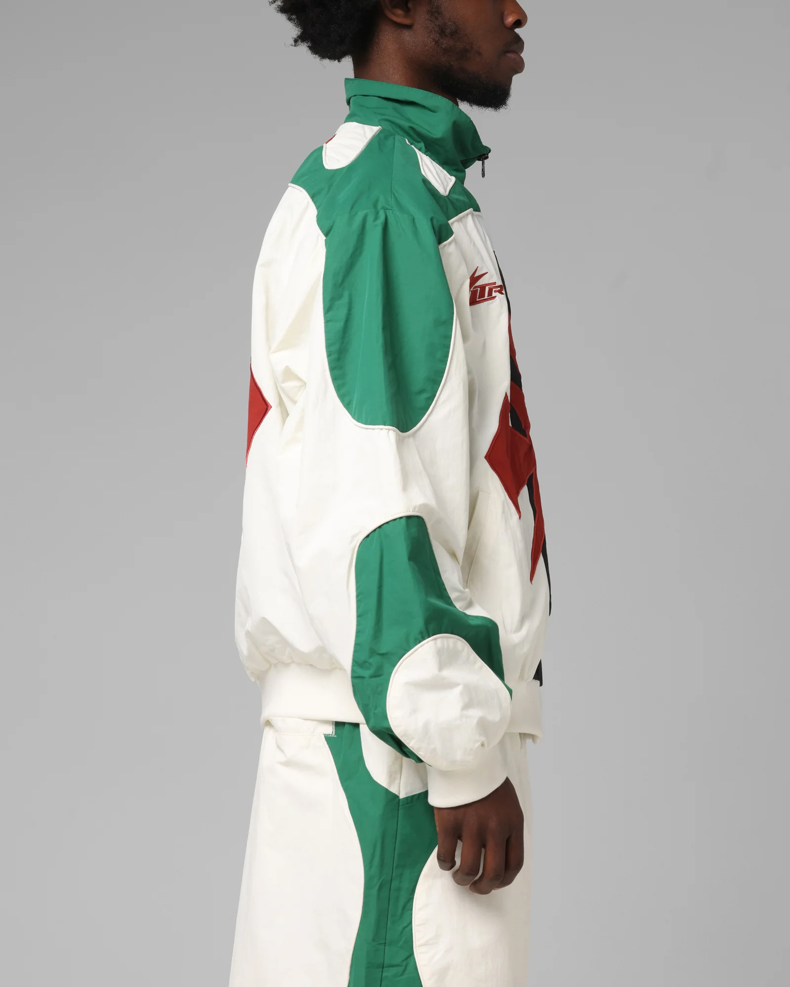 Loiter Club Classic Track Jacket White/Green - Image 5