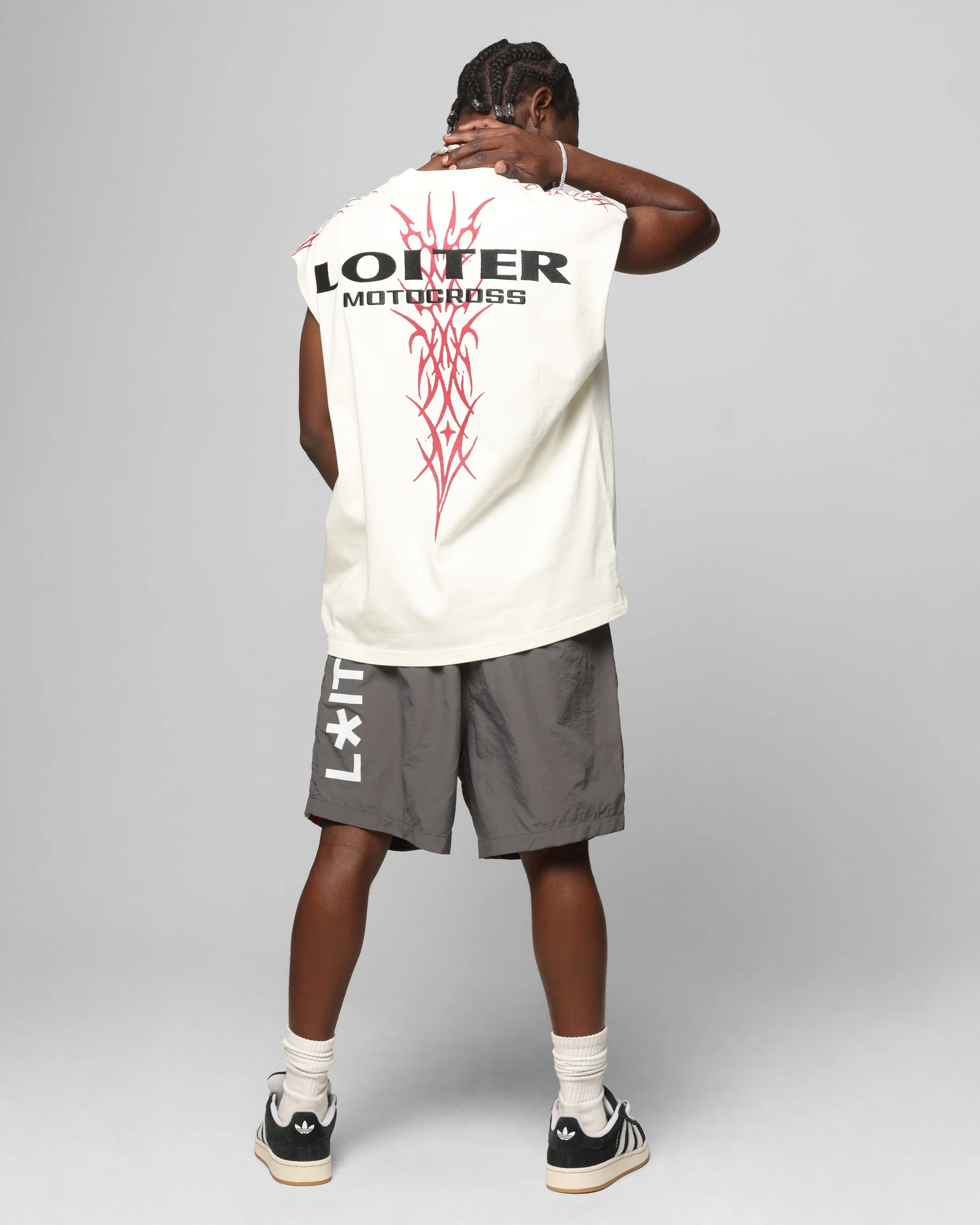Loiter Cyber Muscle T-Shirt Off White - Image 3