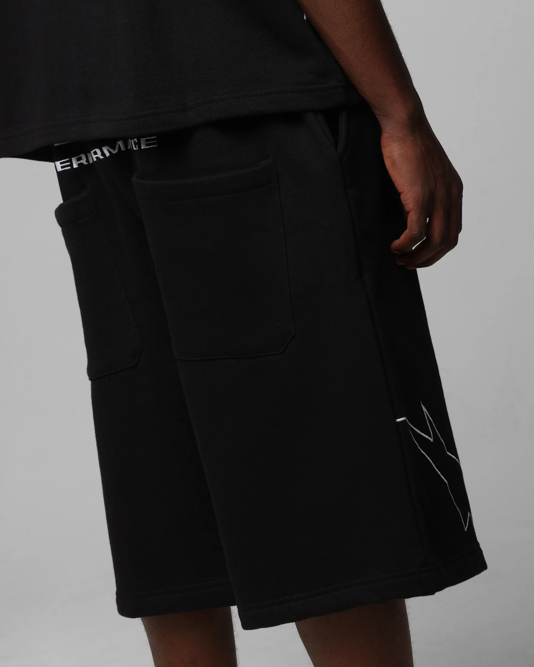 Loiter Dark Performance Fleece Shorts Black - Image 4