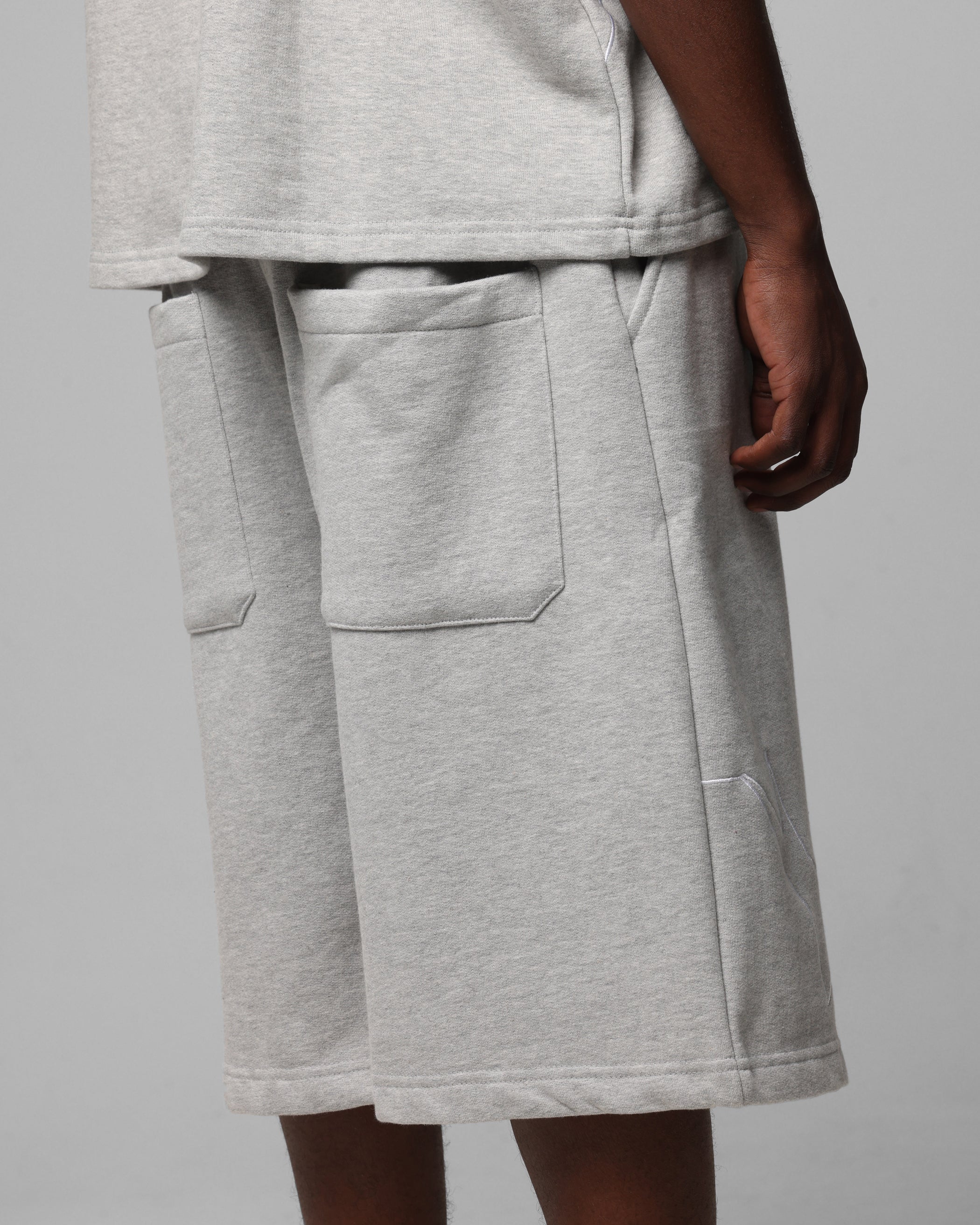 Loiter Dark Performance Fleece Shorts Grey - Image 4