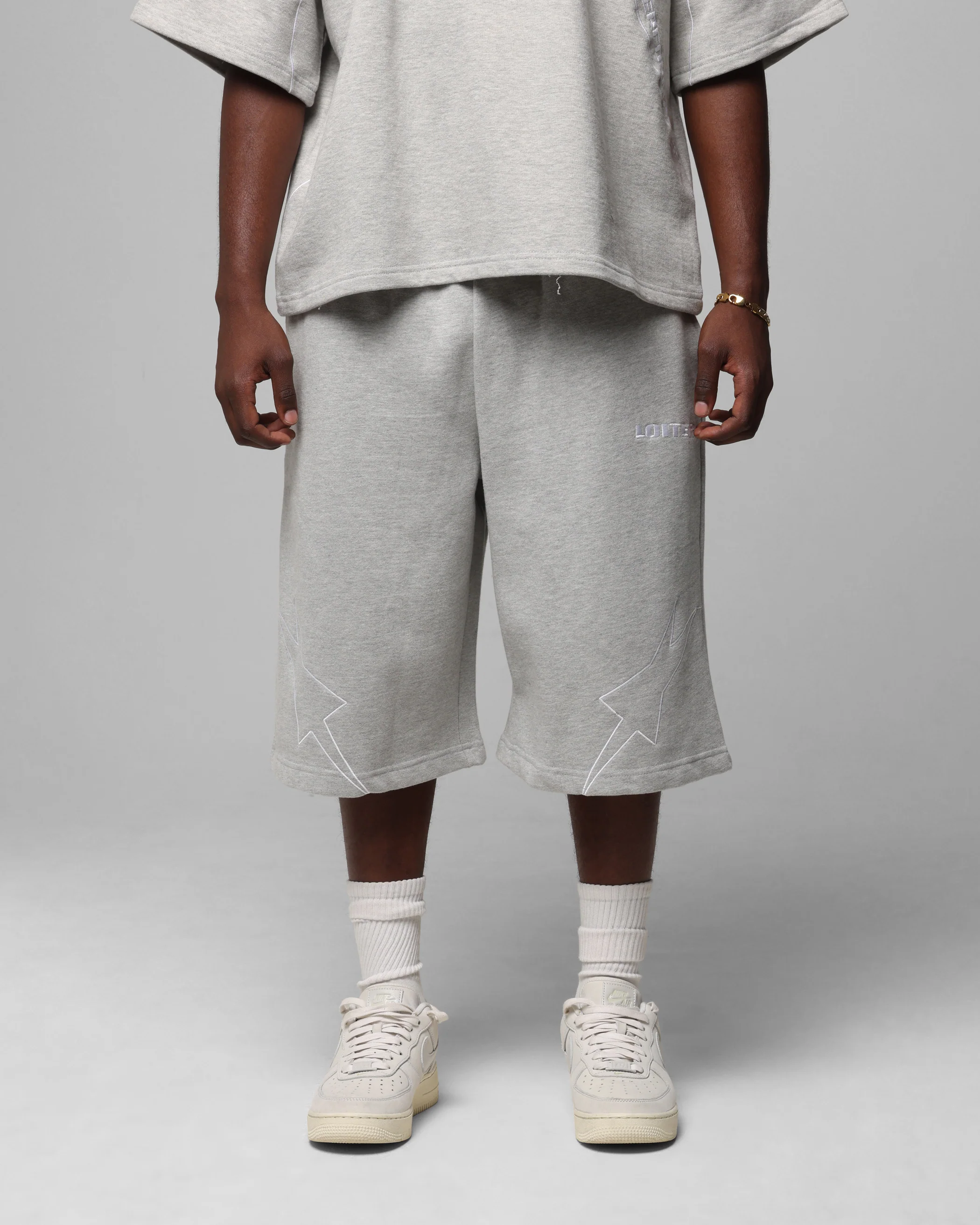 Loiter Dark Performance Fleece Shorts Grey - Image 6