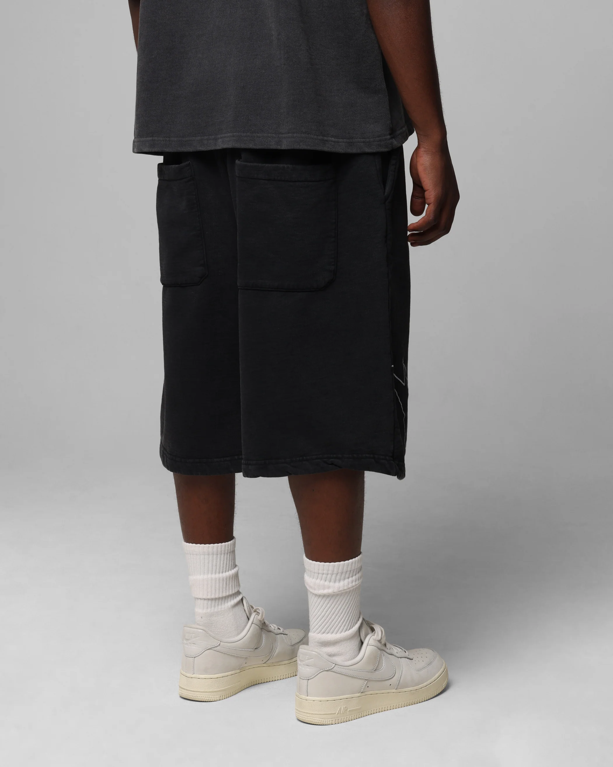 Loiter Dark Performance Fleece Shorts Washed Charcoal - Image 5