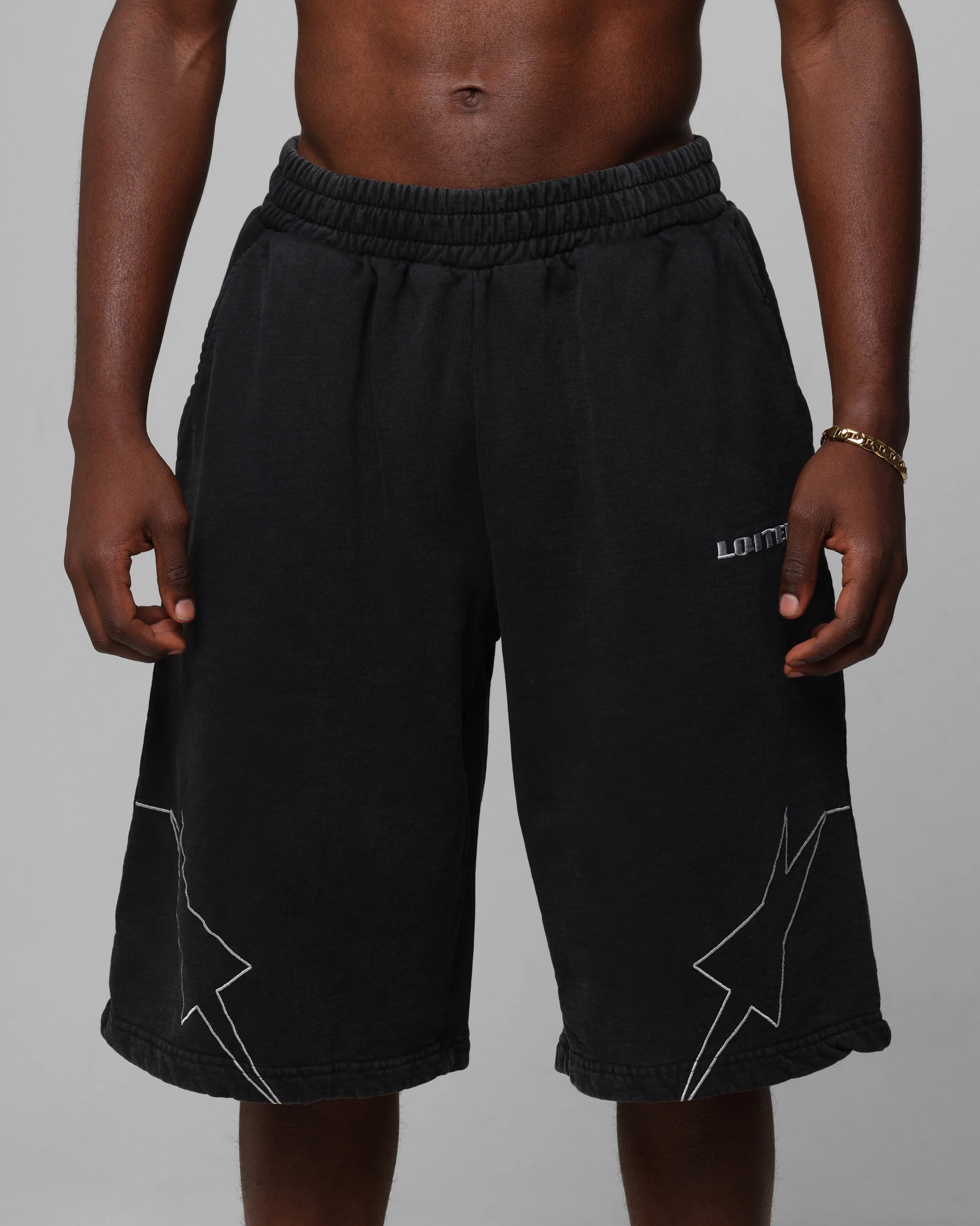 Loiter Dark Performance Fleece Shorts Washed Charcoal - Image 7