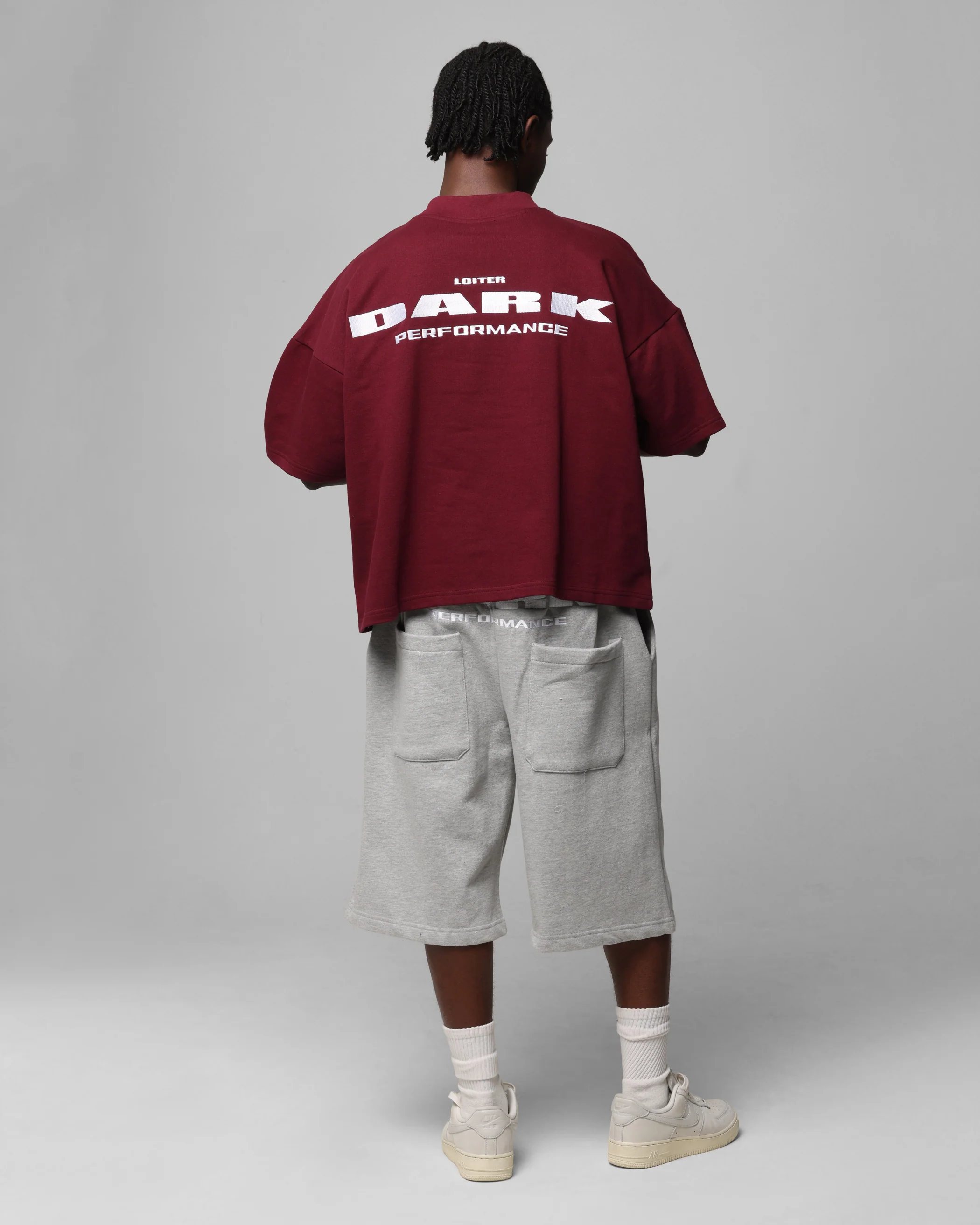 Loiter Dark Performance T-Shirt Burgandy - Image 4