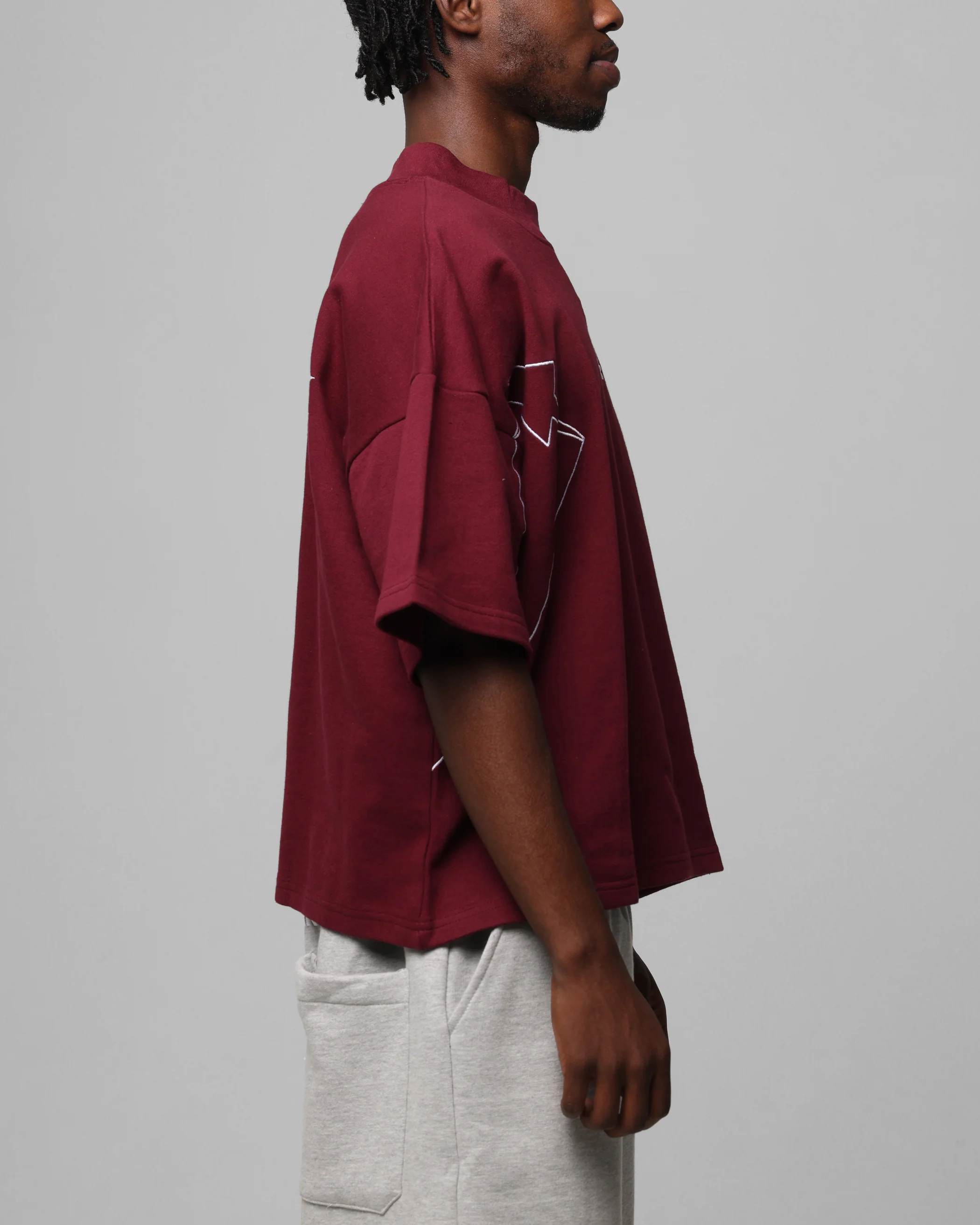 Loiter Dark Performance T-Shirt Burgandy - Image 5