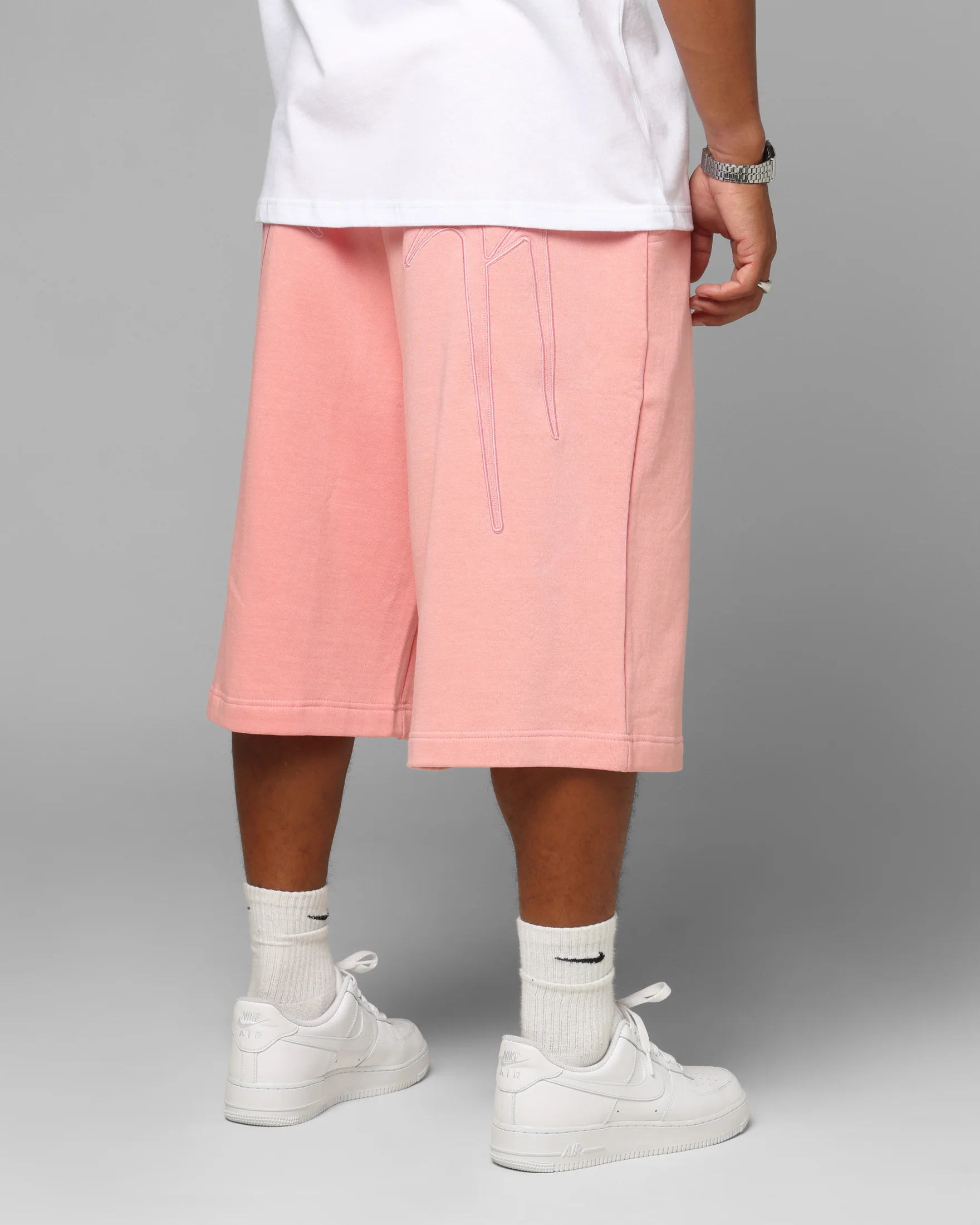 Loiter Destruct Sweat Shorts Pink - Image 6