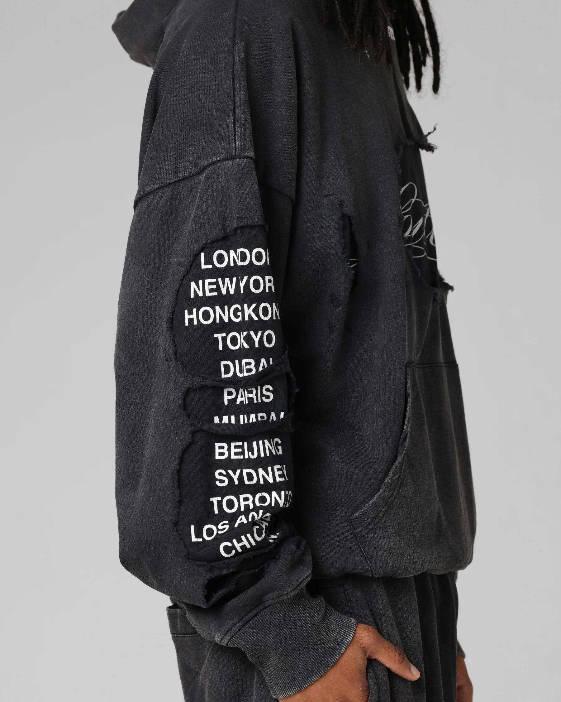 Loiter Destruction Hoodie Black - Image 7