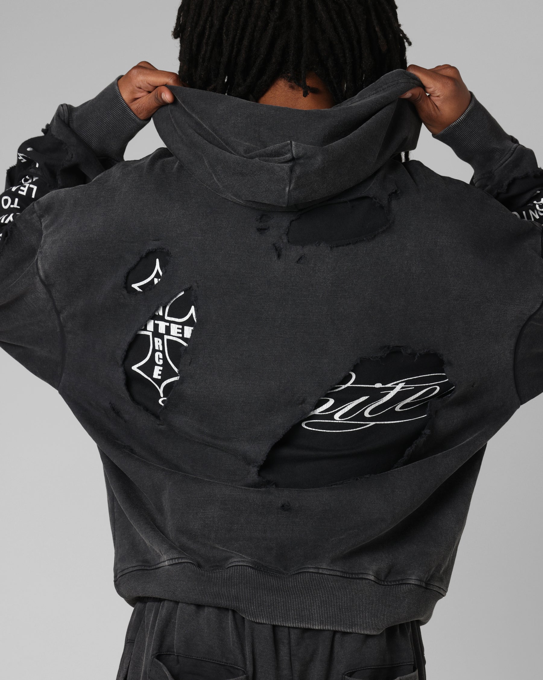 Loiter Destruction Hoodie Black - Image 9
