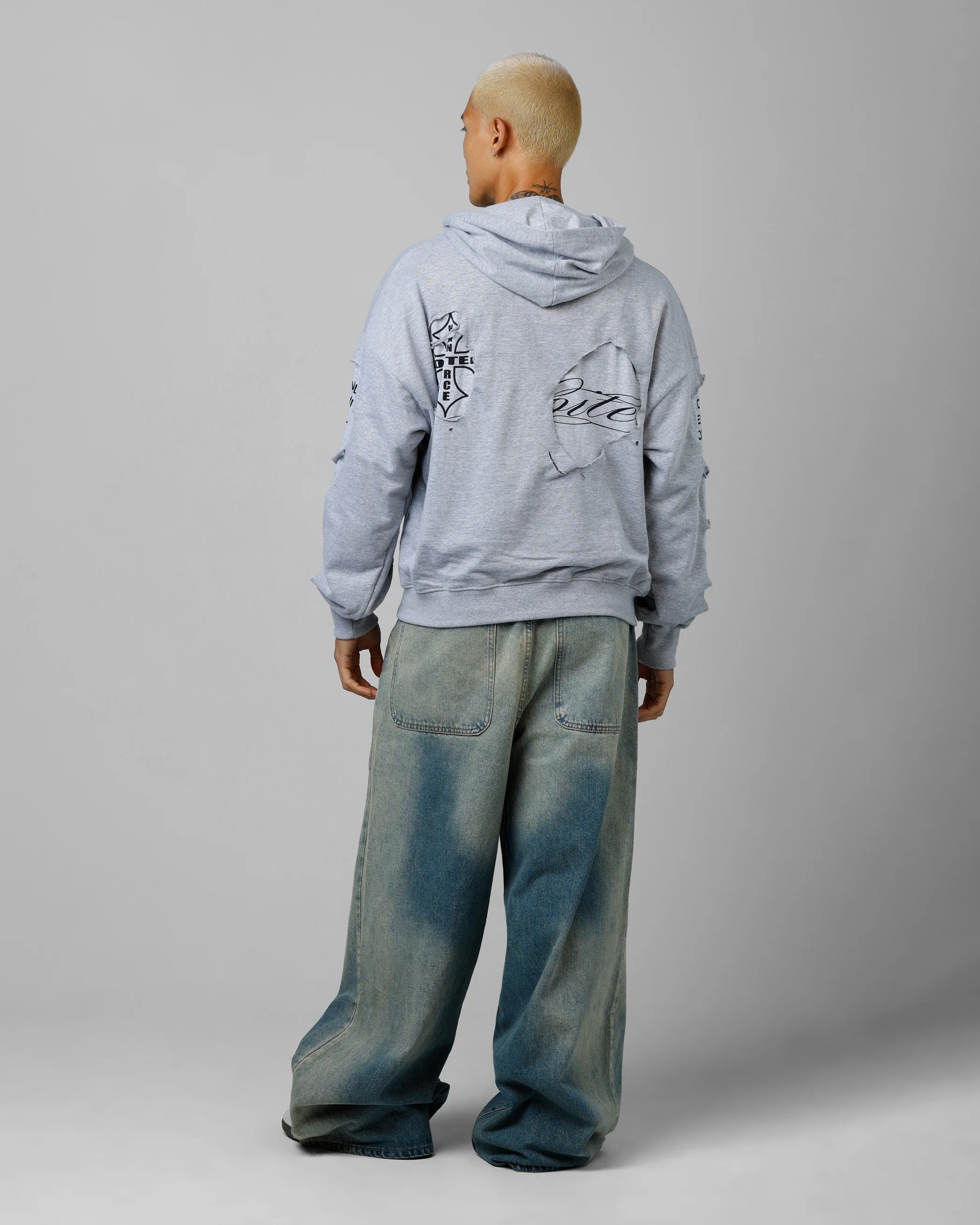 Destruction Hoodie Grey - Image 6