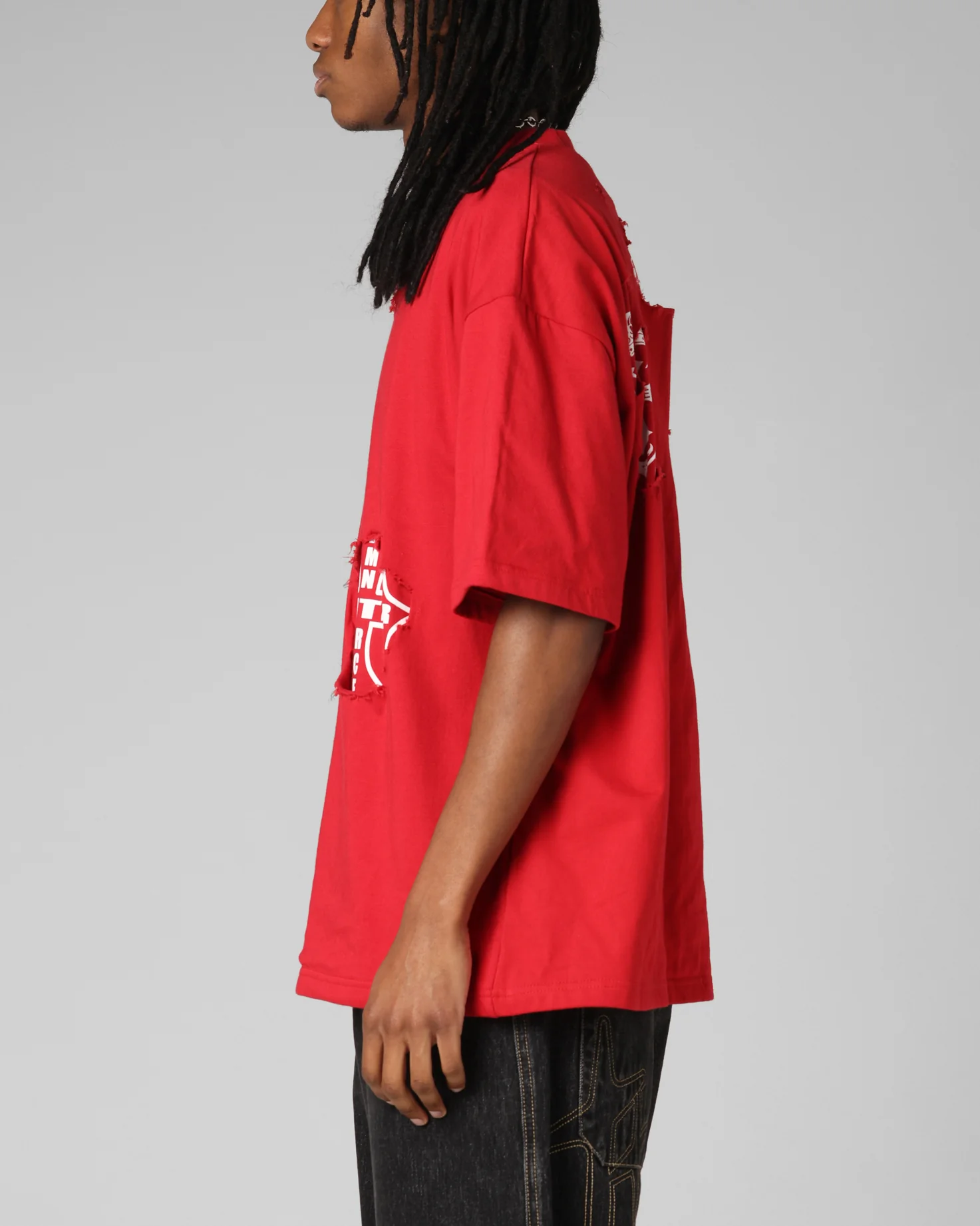 Loiter Destruction T-Shirt Red - Image 6