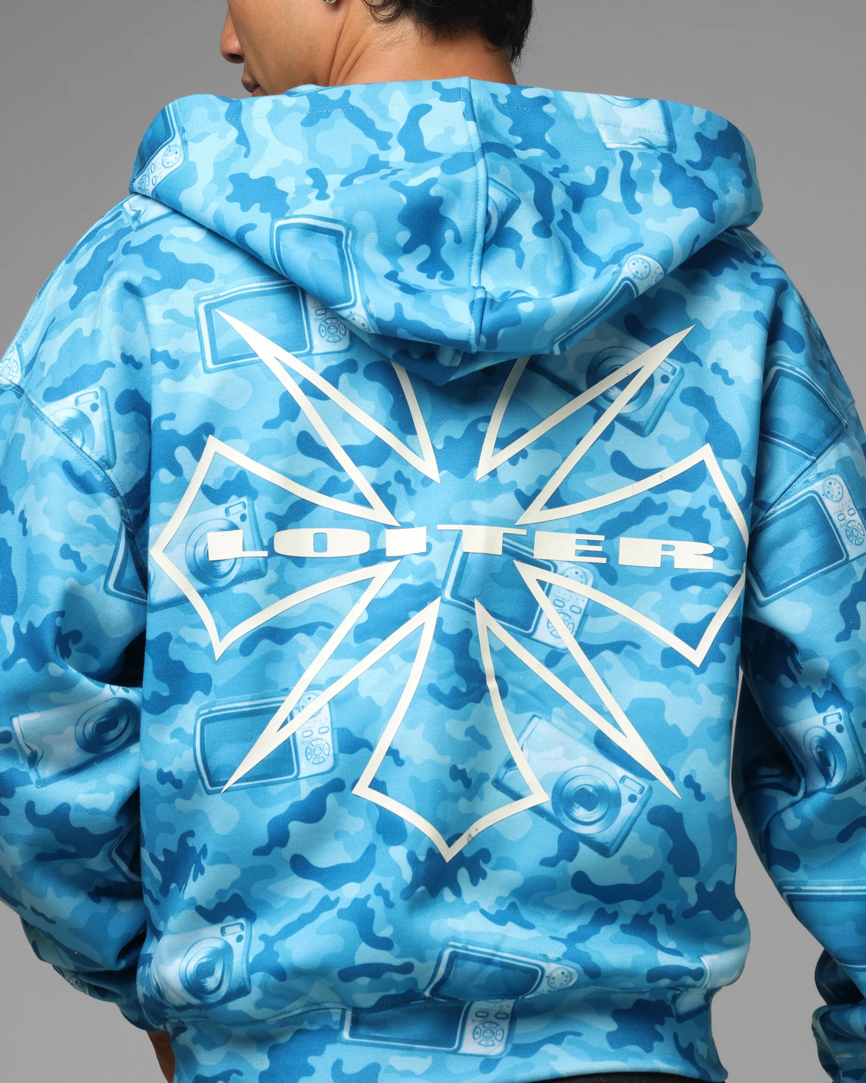 Loiter Digi Camo Zip Hoodie Blue Camo - Image 8