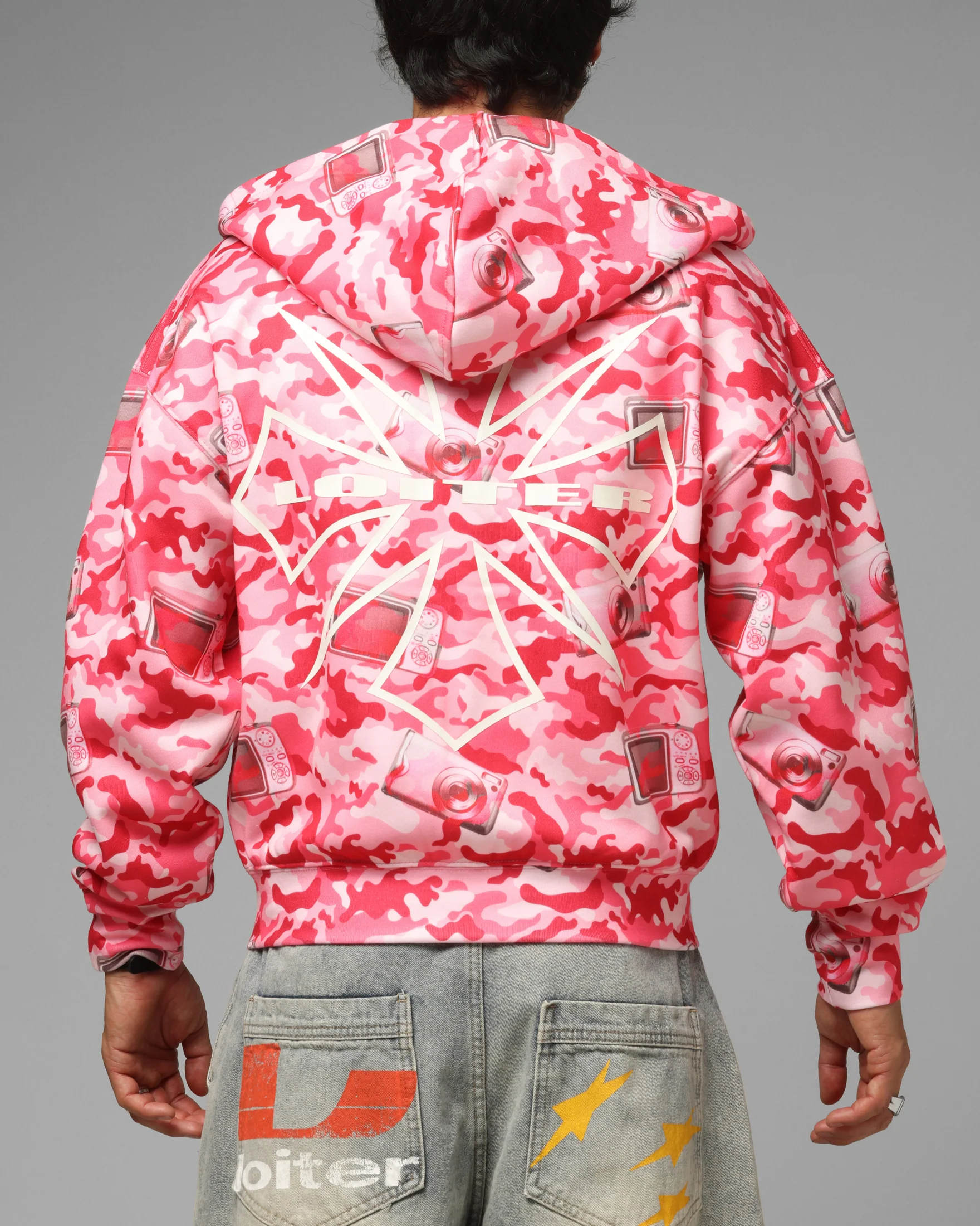 Loiter Digi Camo Zip Hoodie Pink Camo - Image 2