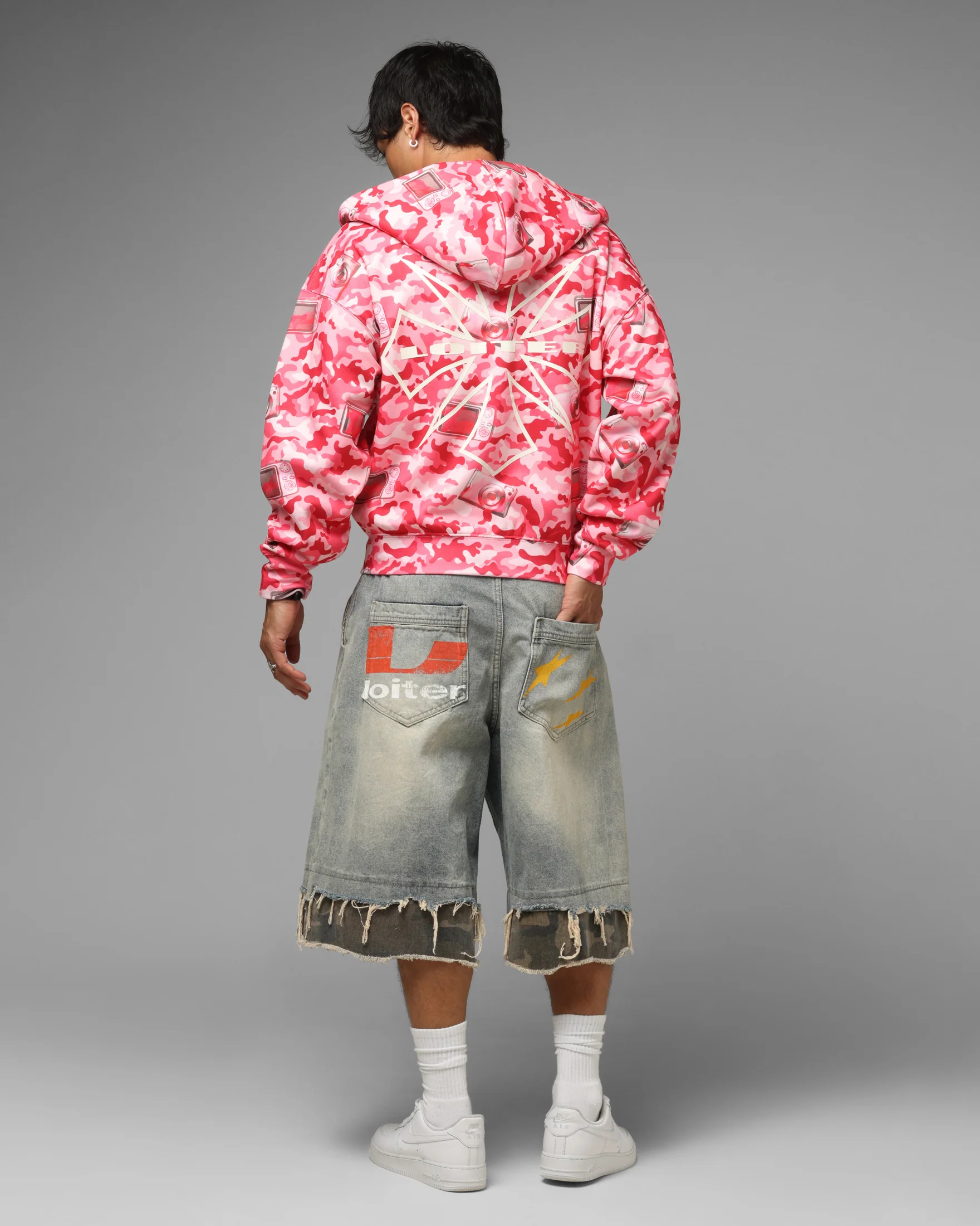 Loiter Digi Camo Zip Hoodie Pink Camo - Image 4