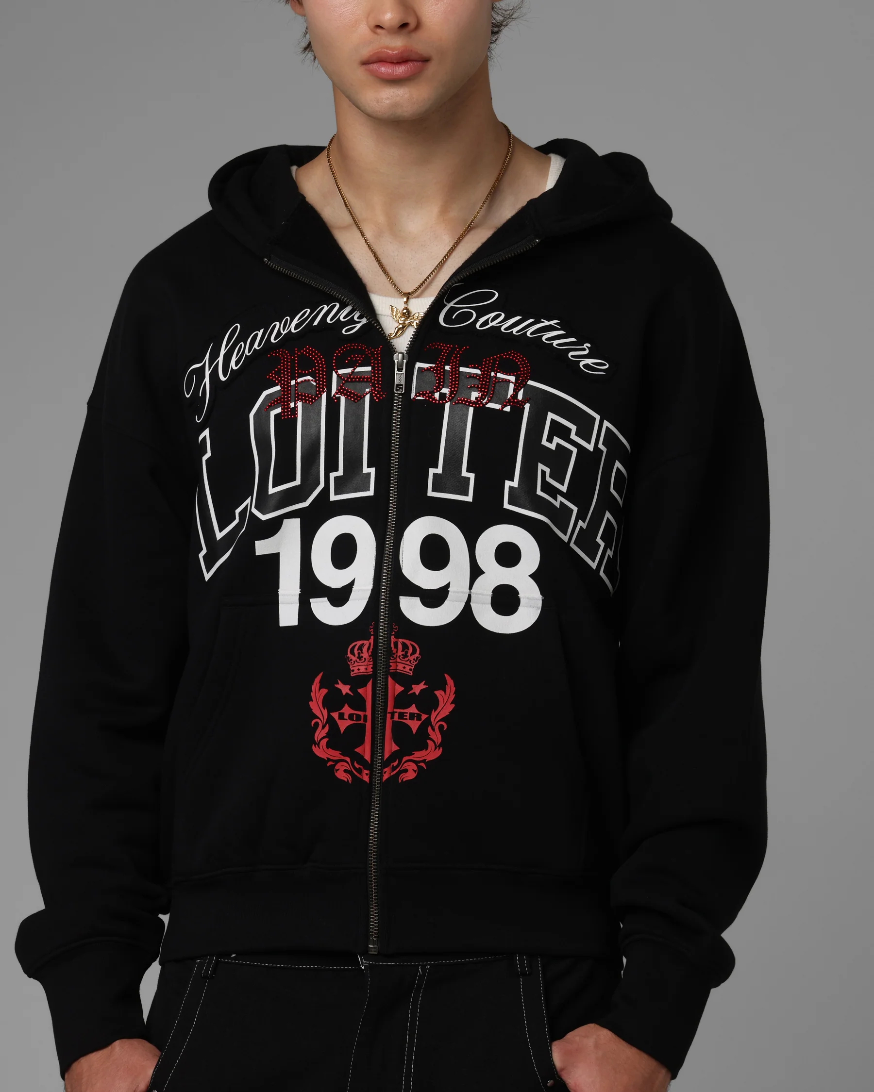 Loiter Drop Out Zip Hoodie Black - Image 7