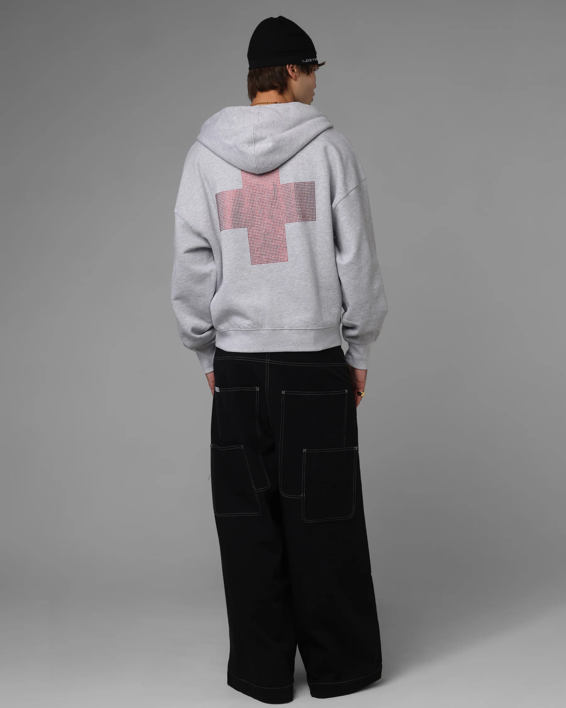 Loiter Drop Out Zip Hoodie Grey - Image 4
