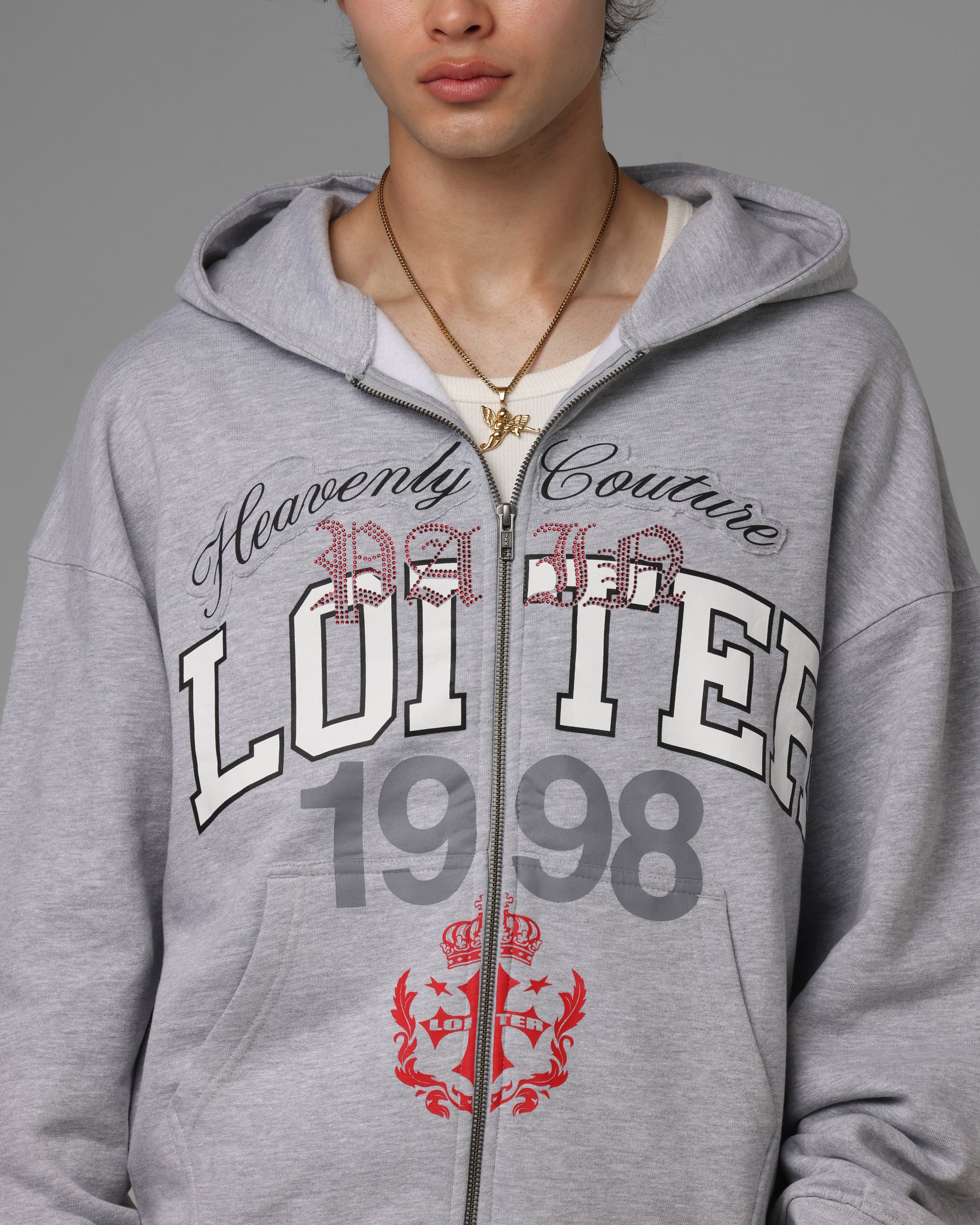 Loiter Drop Out Zip Hoodie Grey - Image 7