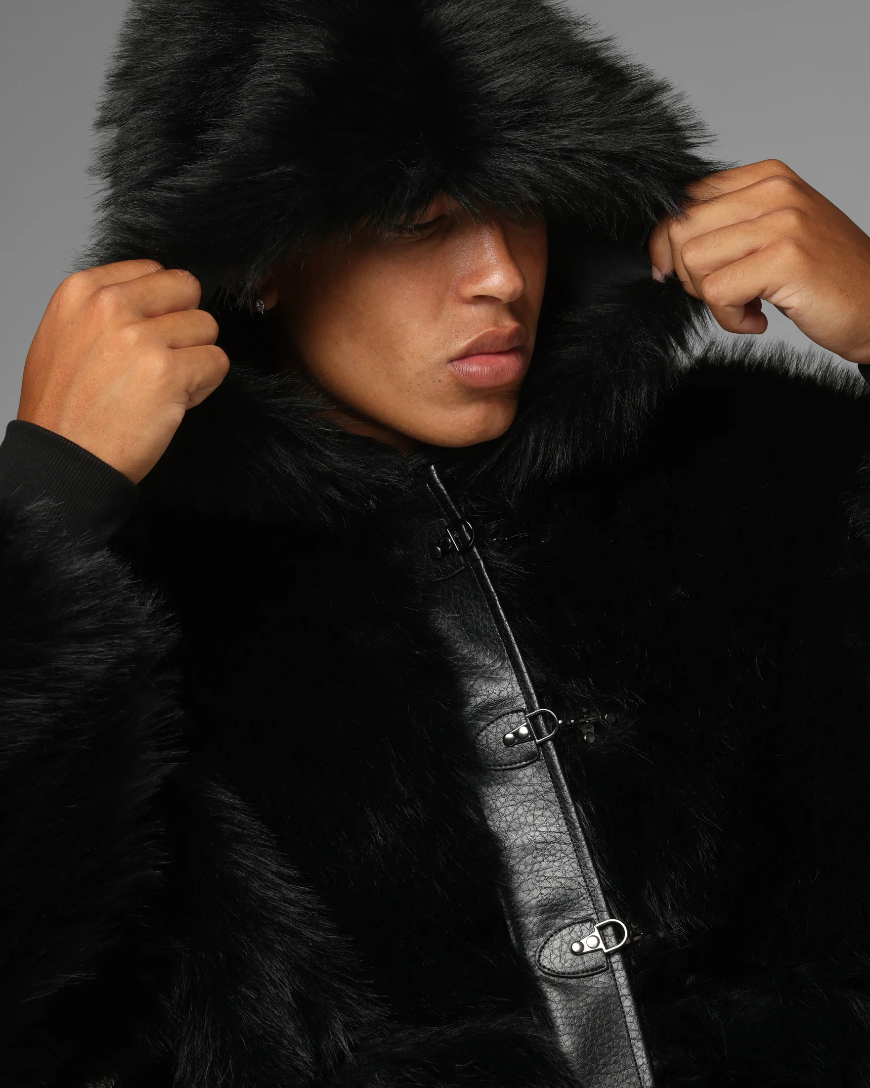 Loiter Eastern Bloc Fur Jacket Black - Image 10