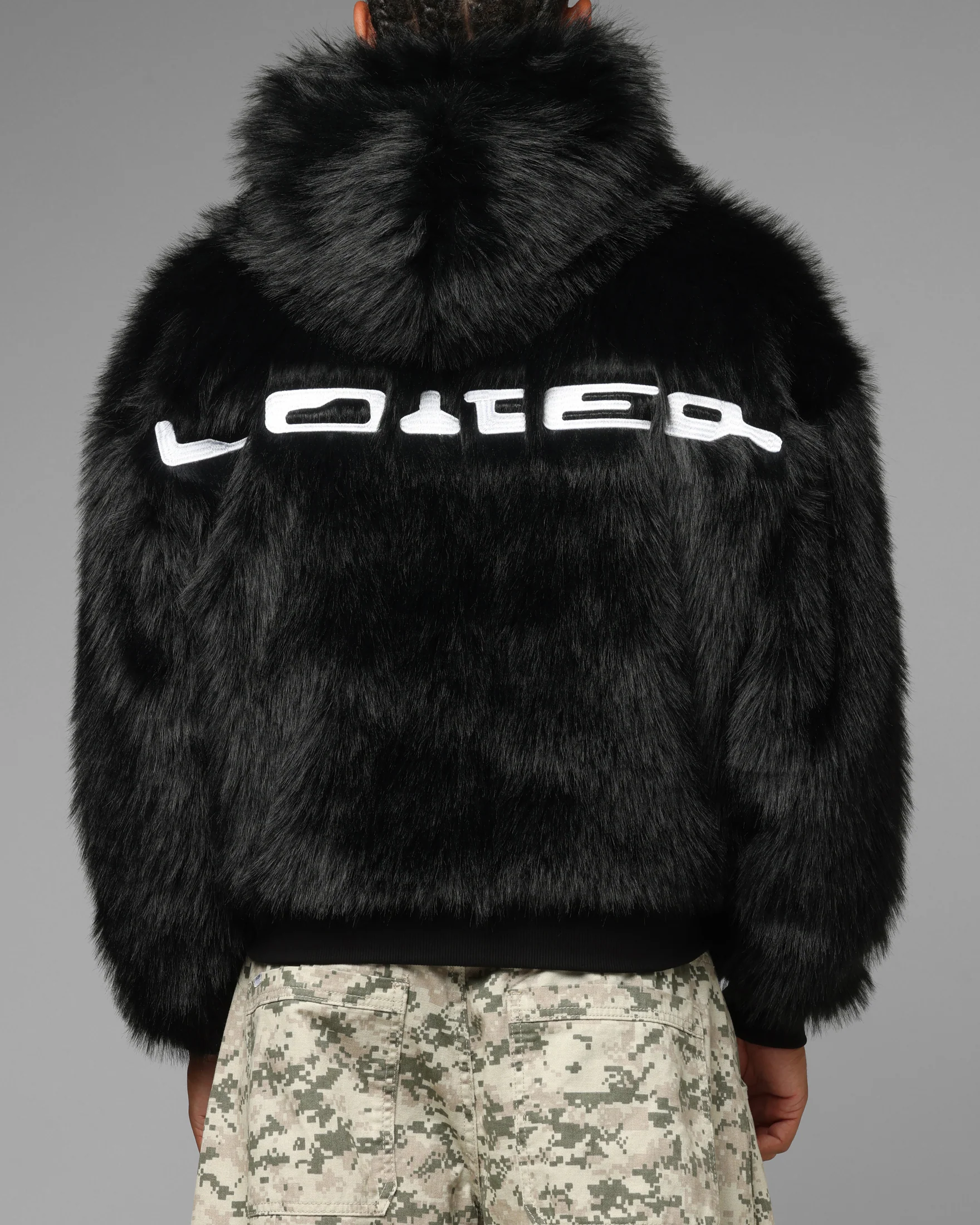 Loiter Eastern Bloc Fur Jacket Black - Image 2