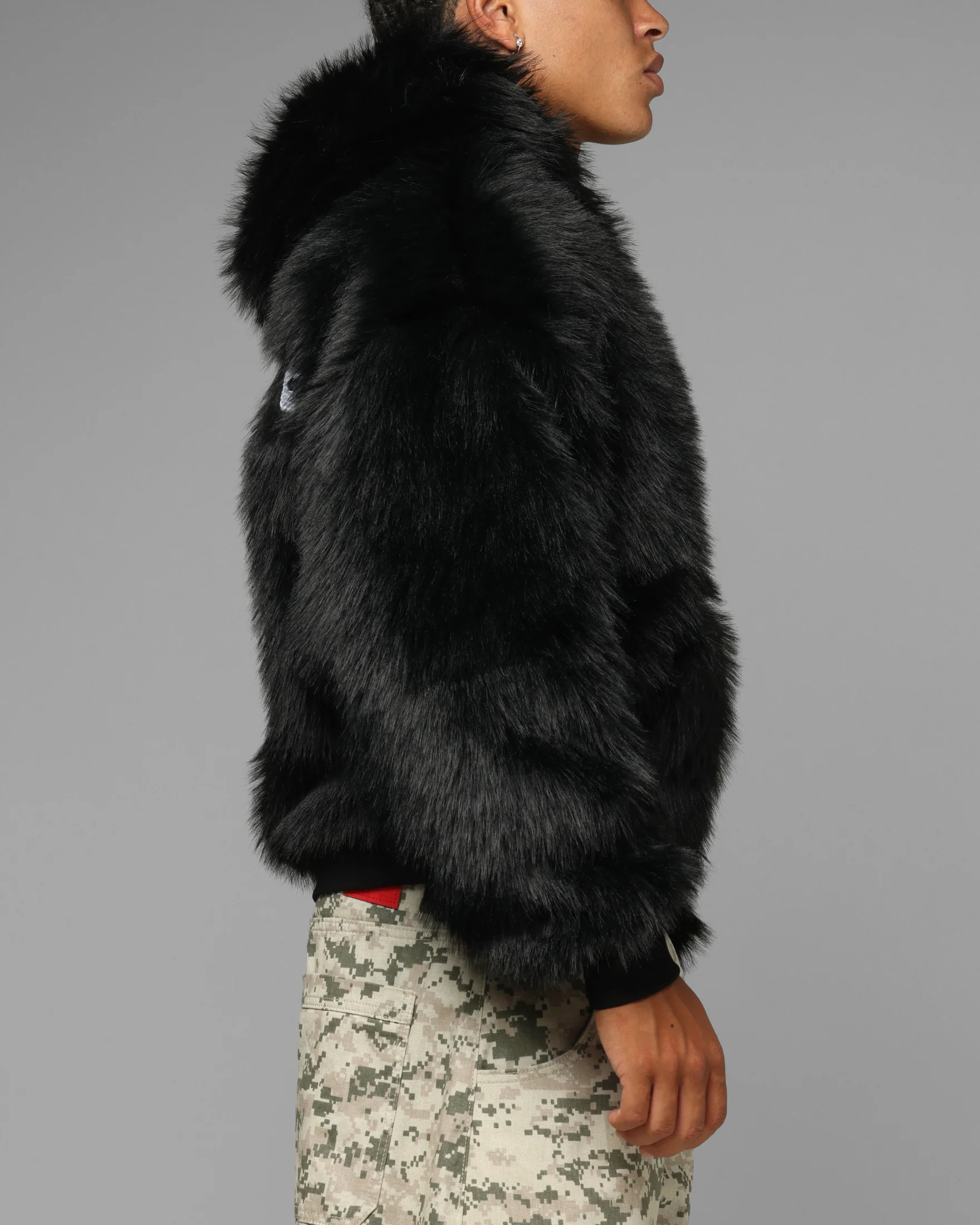 Loiter Eastern Bloc Fur Jacket Black - Image 5