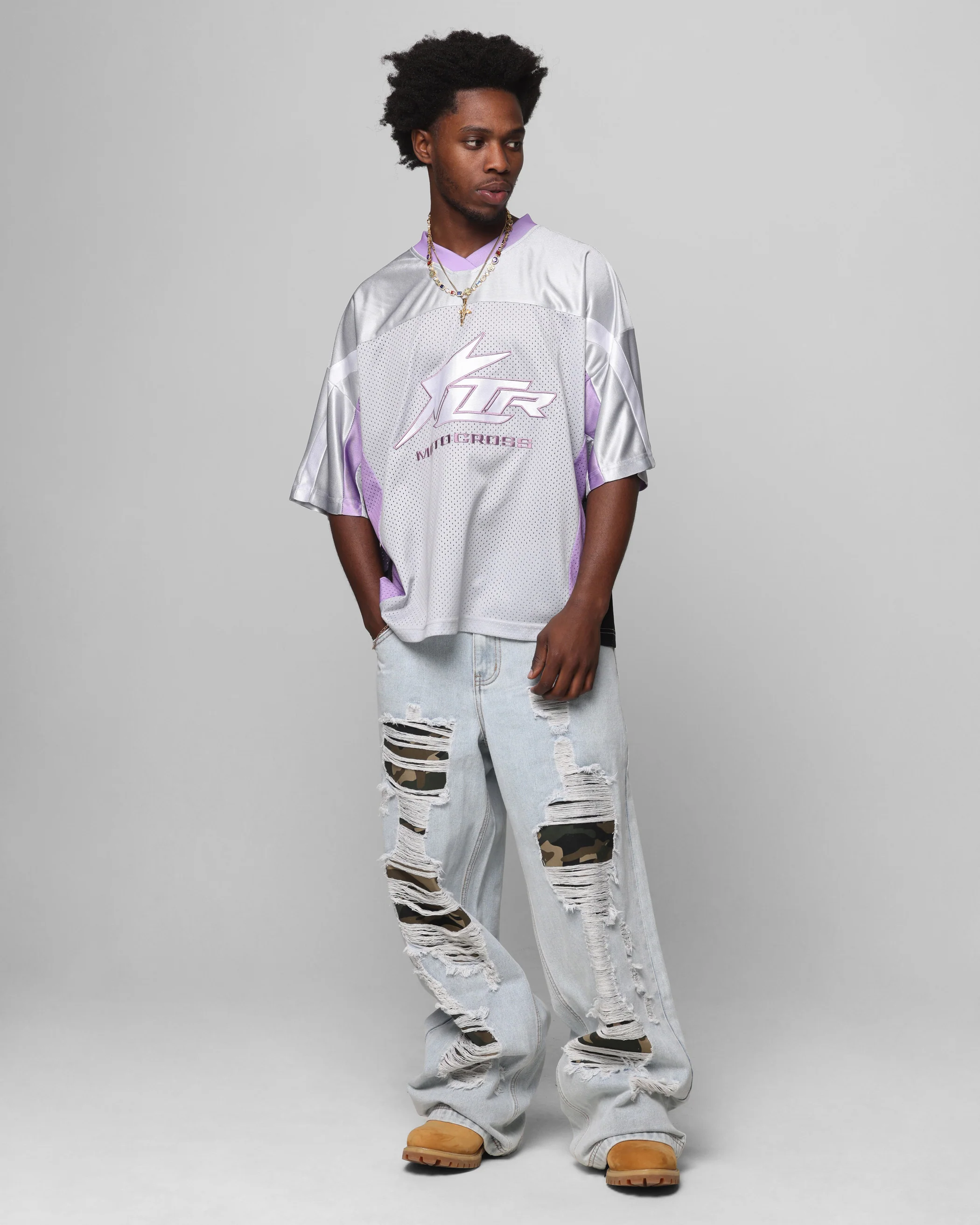 Loiter End Zone Jersey Grey/Purple - Image 3