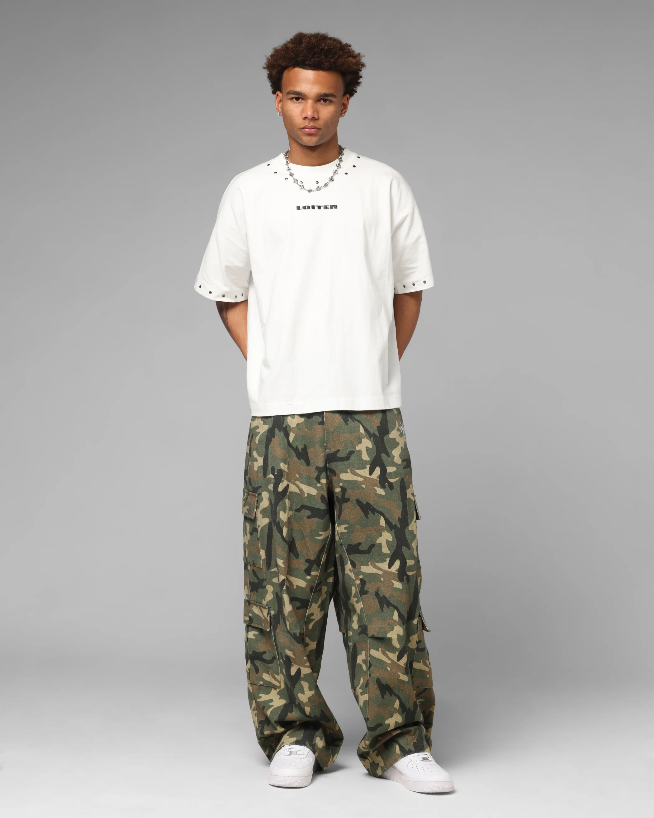 Loiter F-16 Balloon Cargo Pants Woodland Camo - Image 2