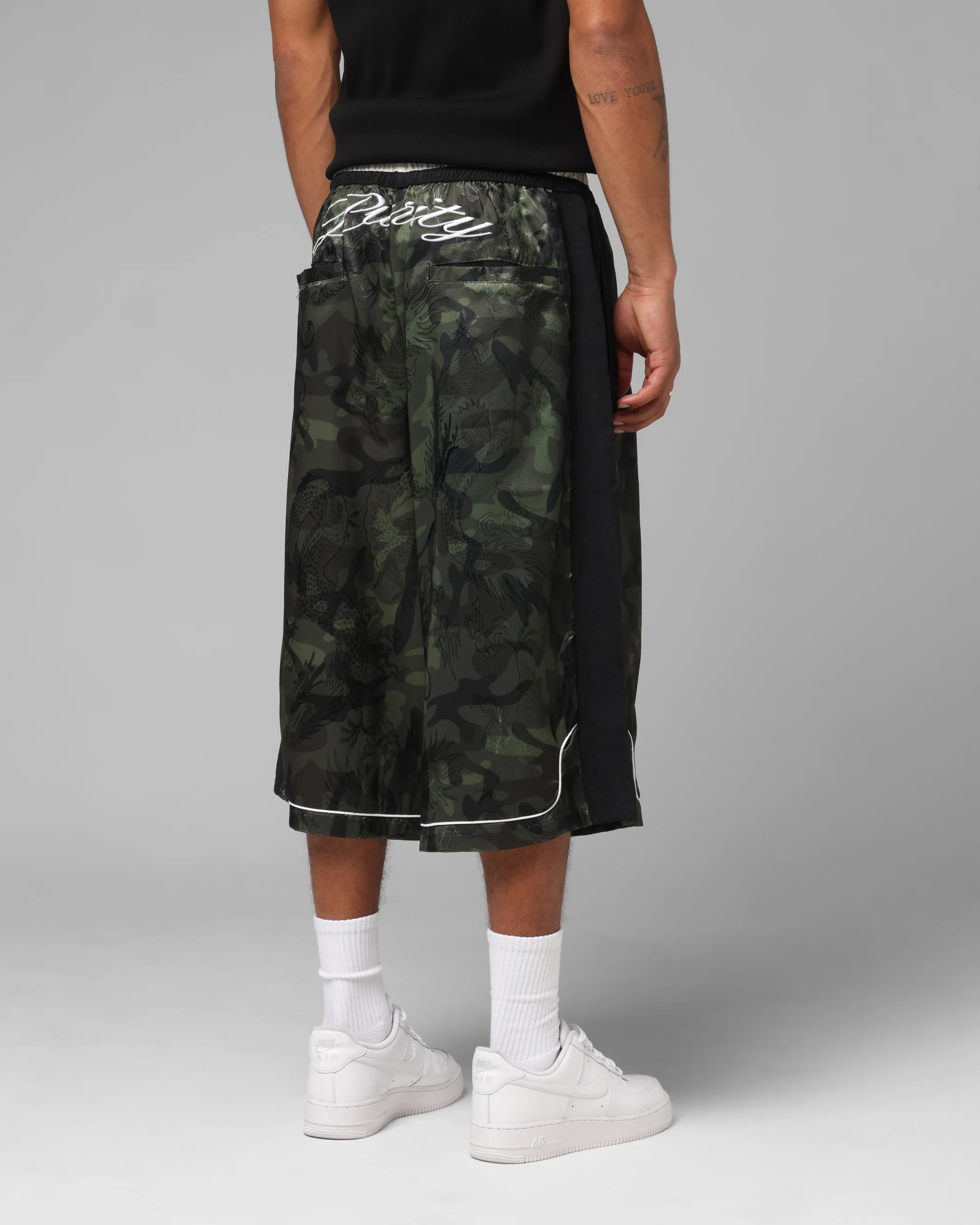 Loiter Fight Club 3 Quarter Shorts Woodland Camo - Image 5