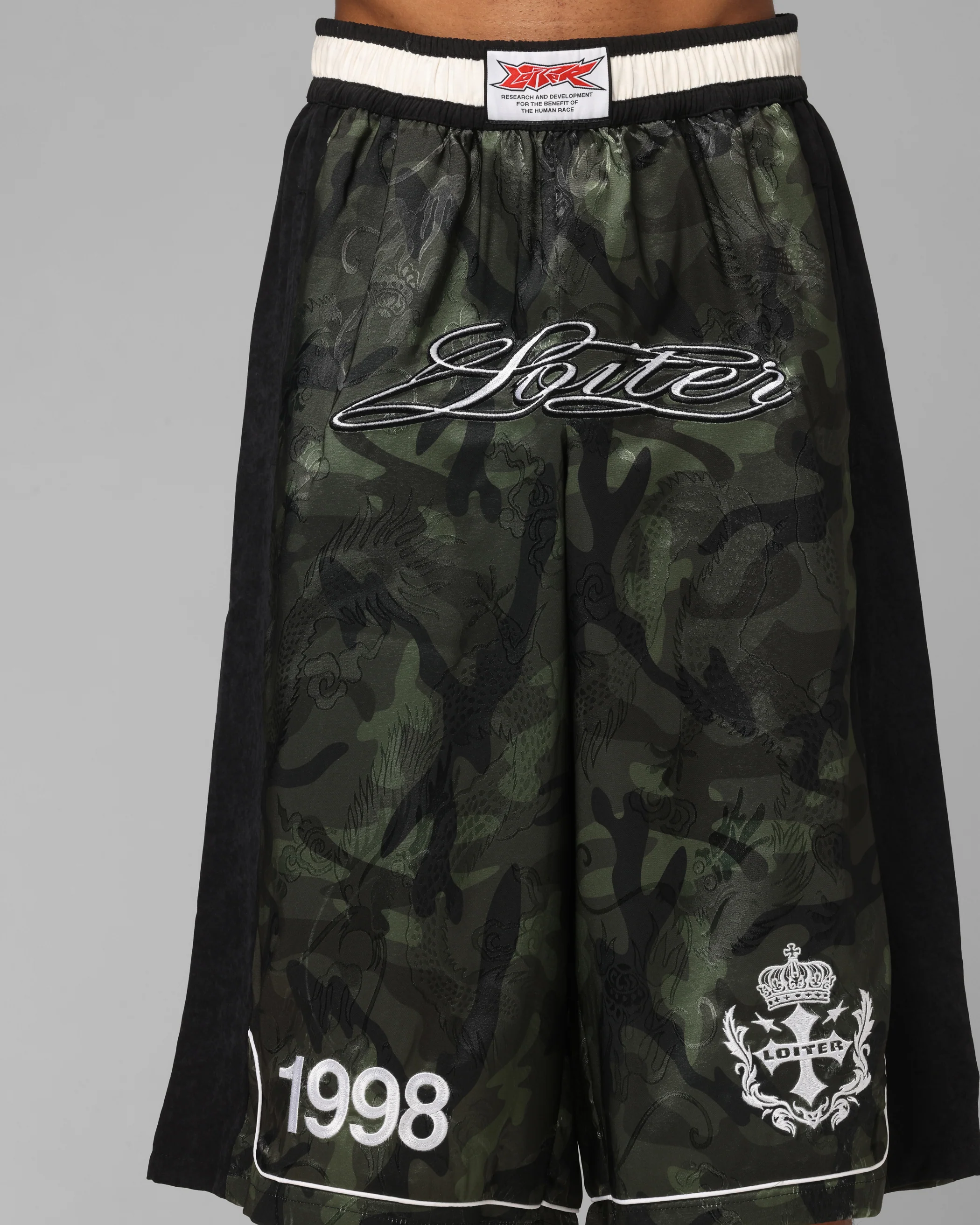 Loiter Fight Club 3 Quarter Shorts Woodland Camo - Image 7