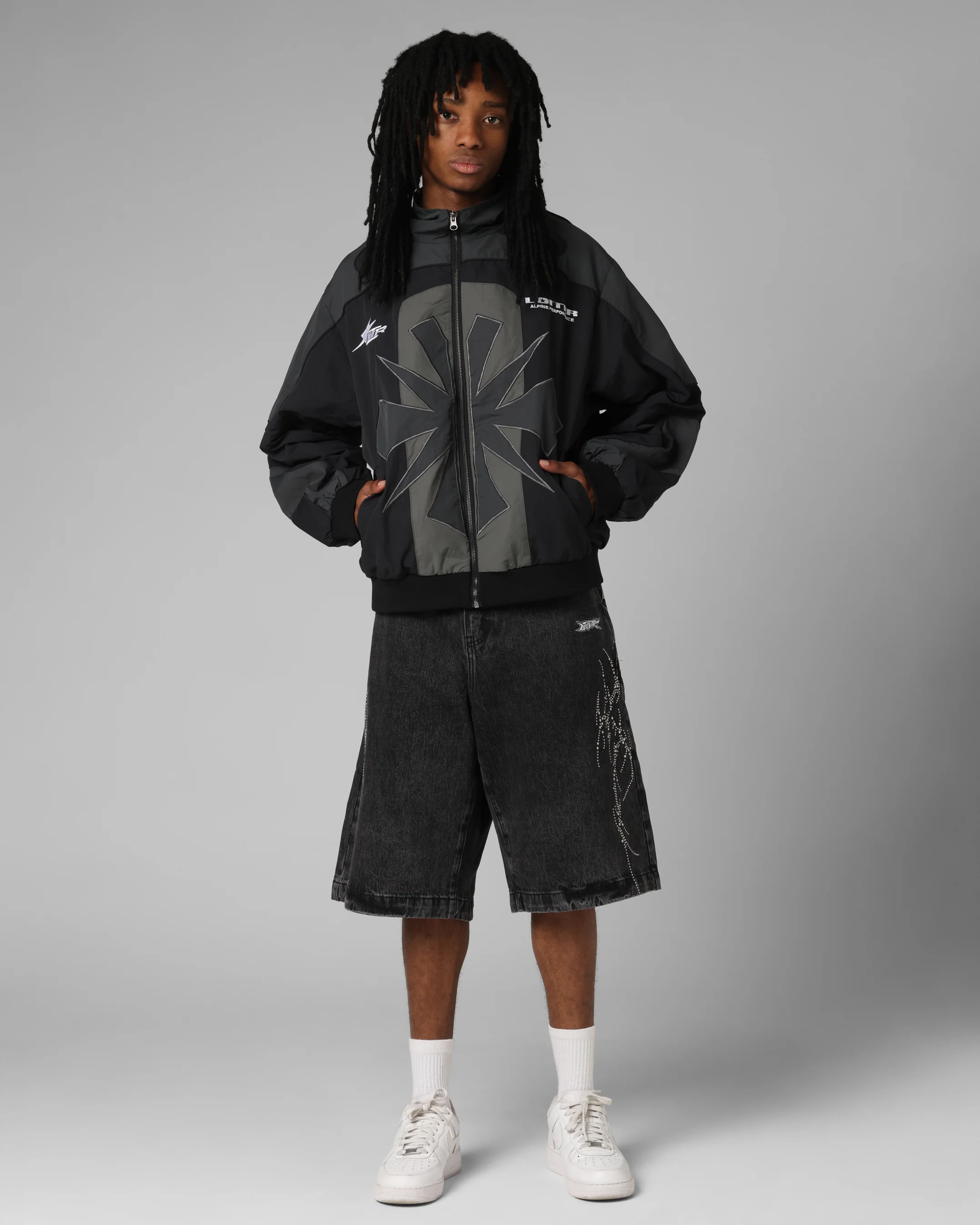 Loiter Goth Clique Jorts Black - Image 2