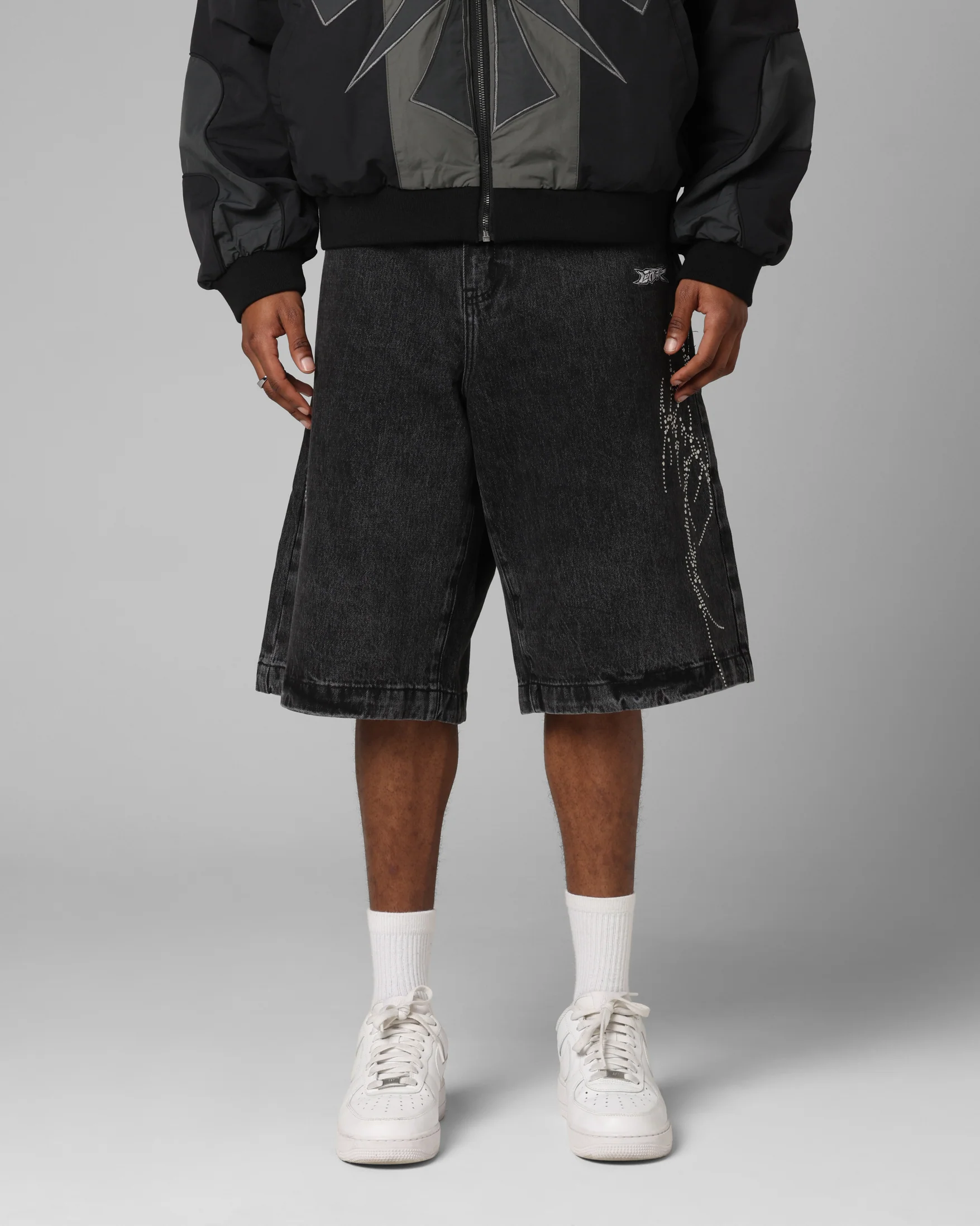 Loiter Goth Clique Jorts Black - Image 5