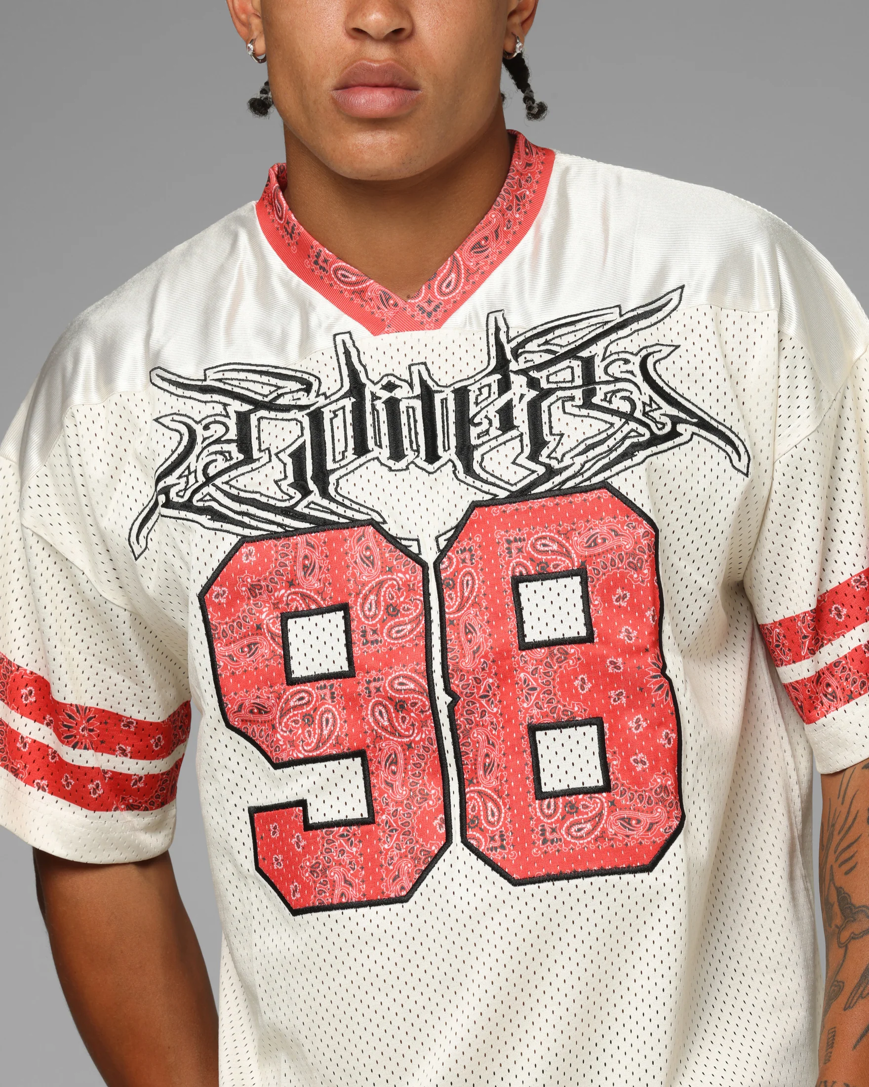 Loiter Hardcore Jersey Off White/Red - Image 7