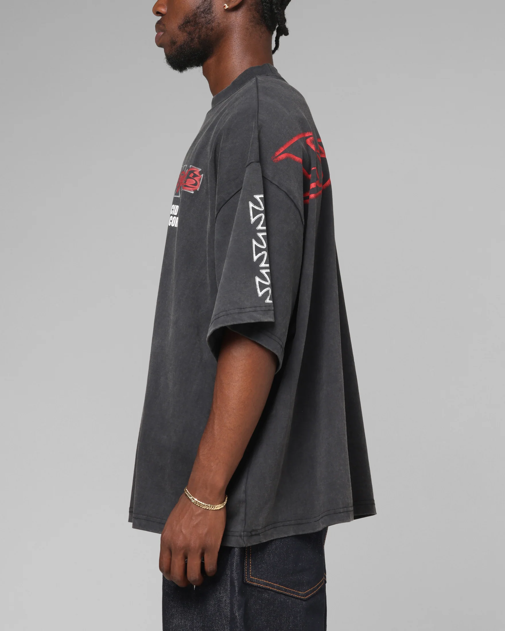 Loiter Hardcore Premium T-Shirt Washed Black - Image 6