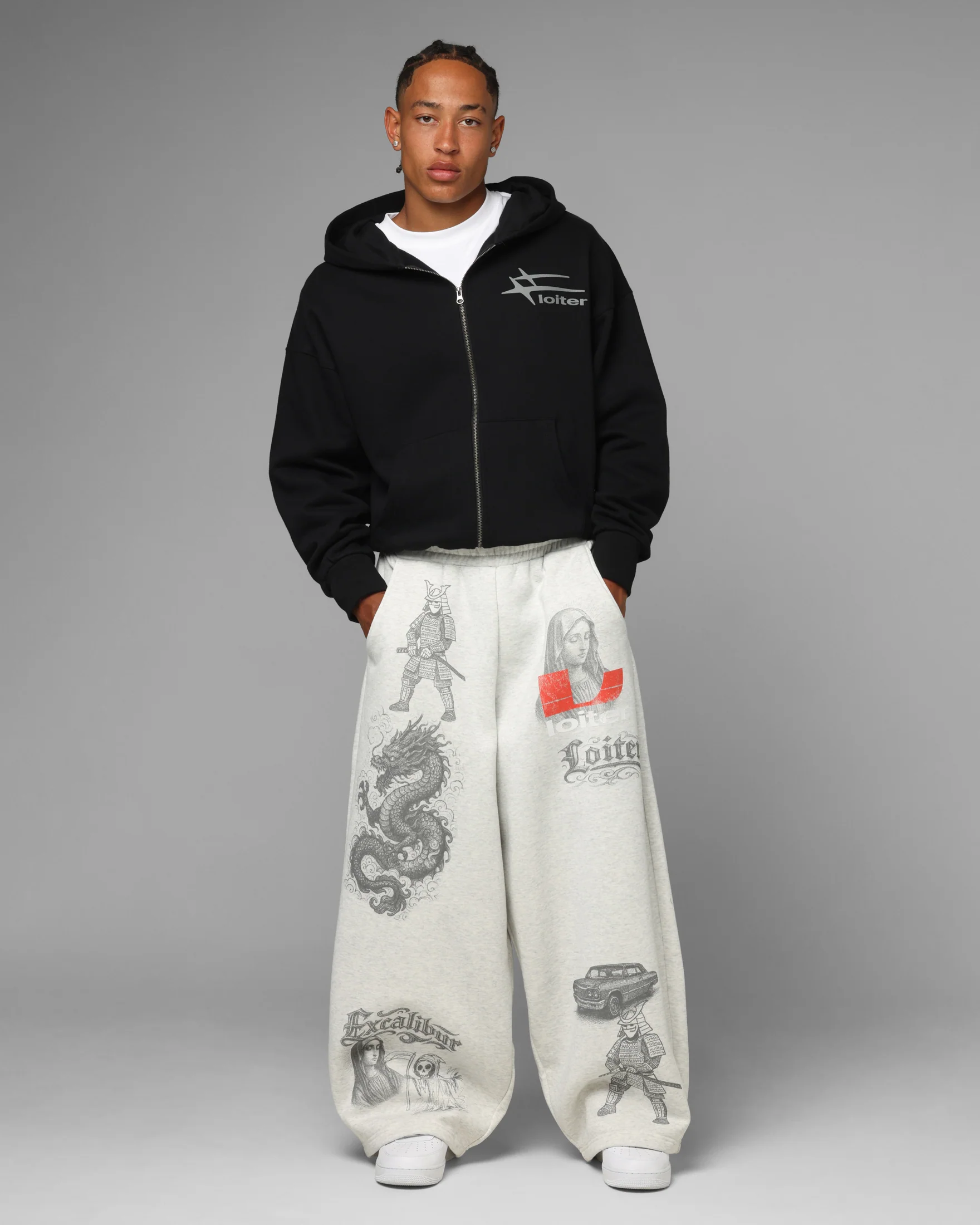 Loiter Holy Flame Sweatpants Grey - Image 2