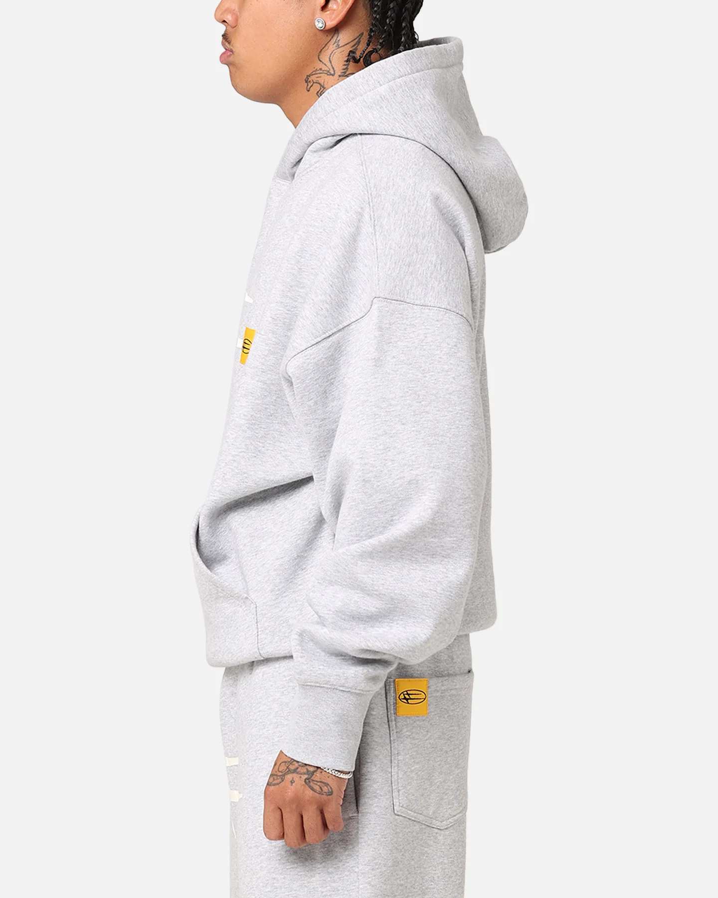 Loiter Hybrid Hoodie Grey Marle - Image 6