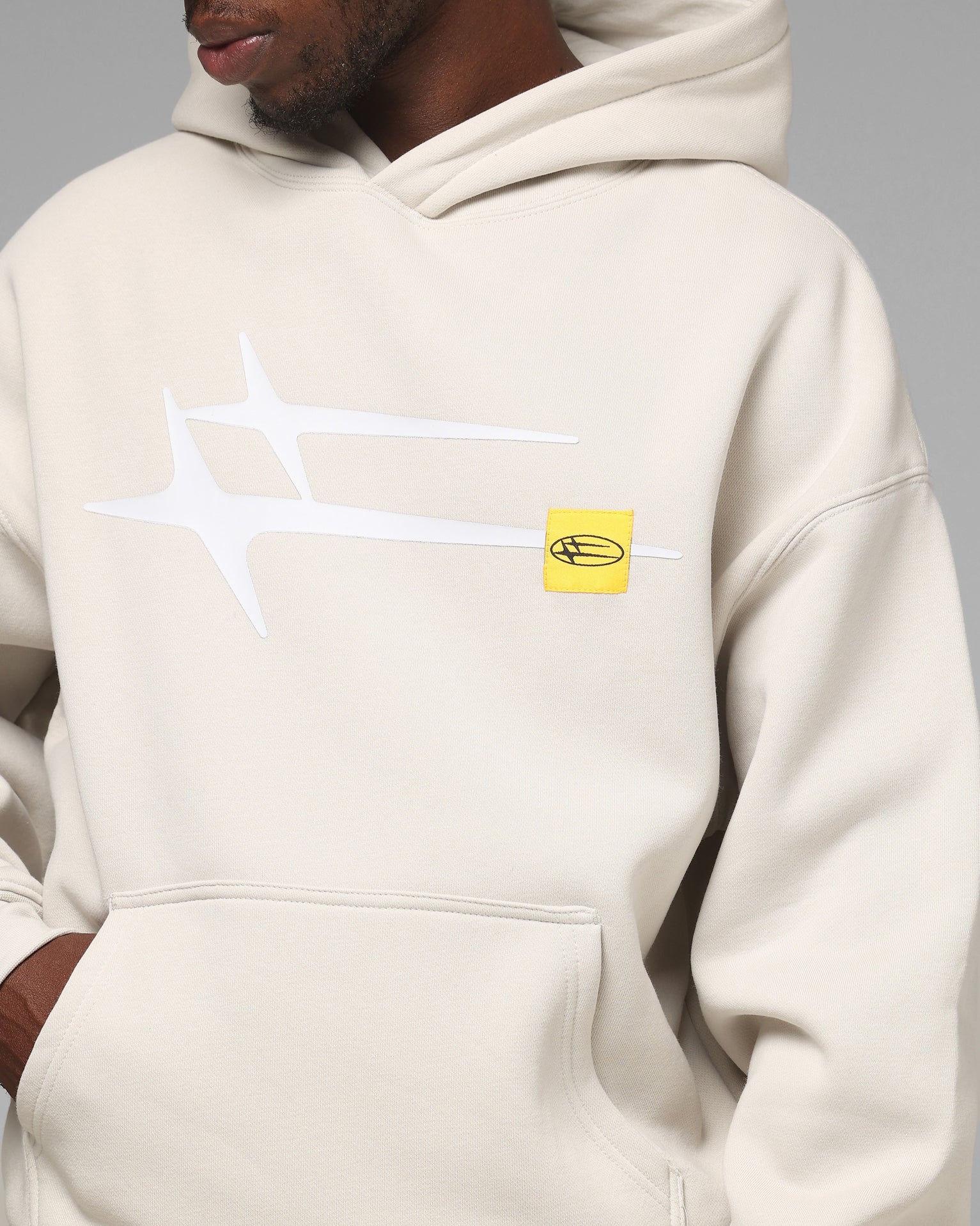 Loiter Hybrid Hoodie Stone - Image 6