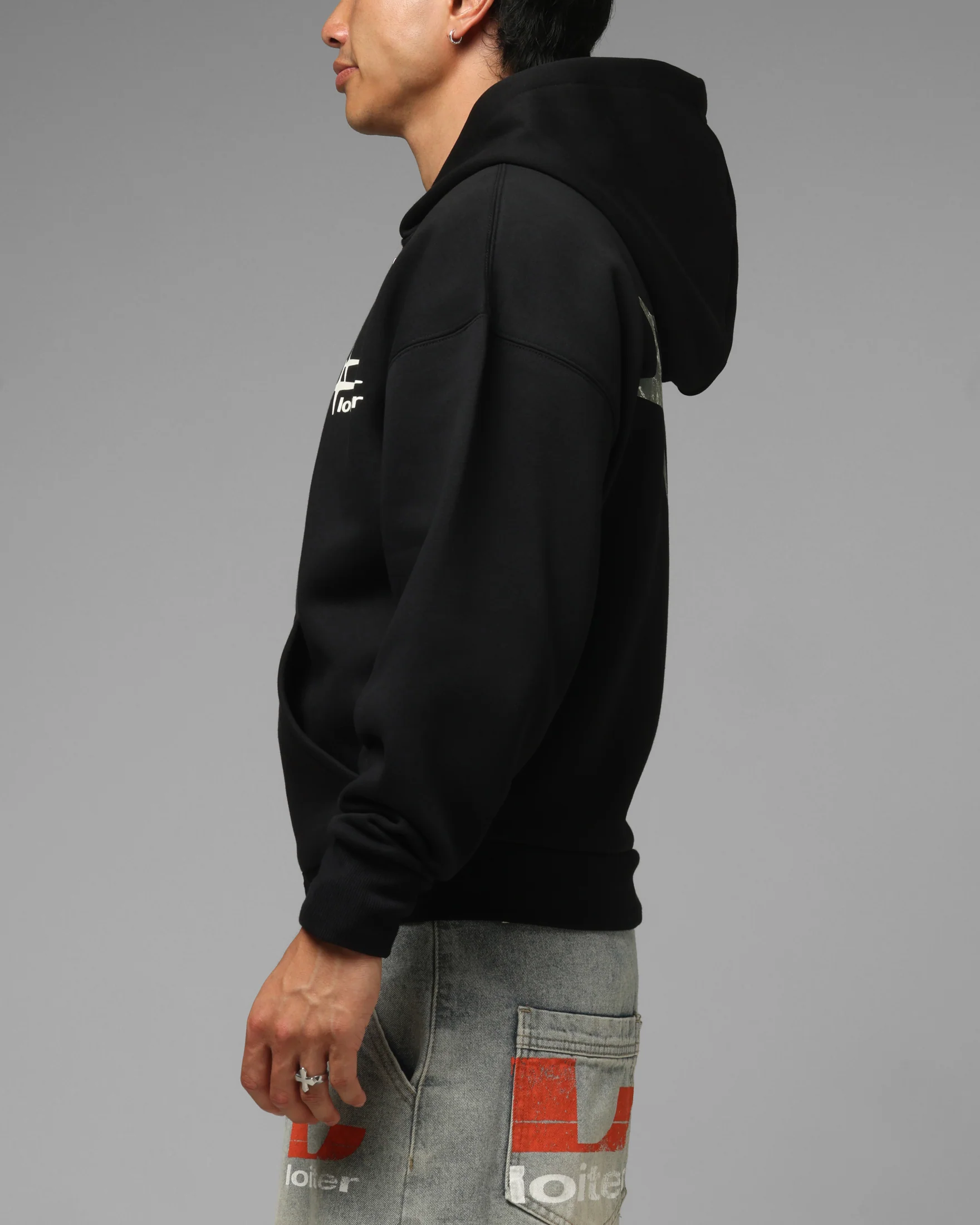 Loiter Ultra Hybrid Zip Hoodie Black/Camo - Image 6